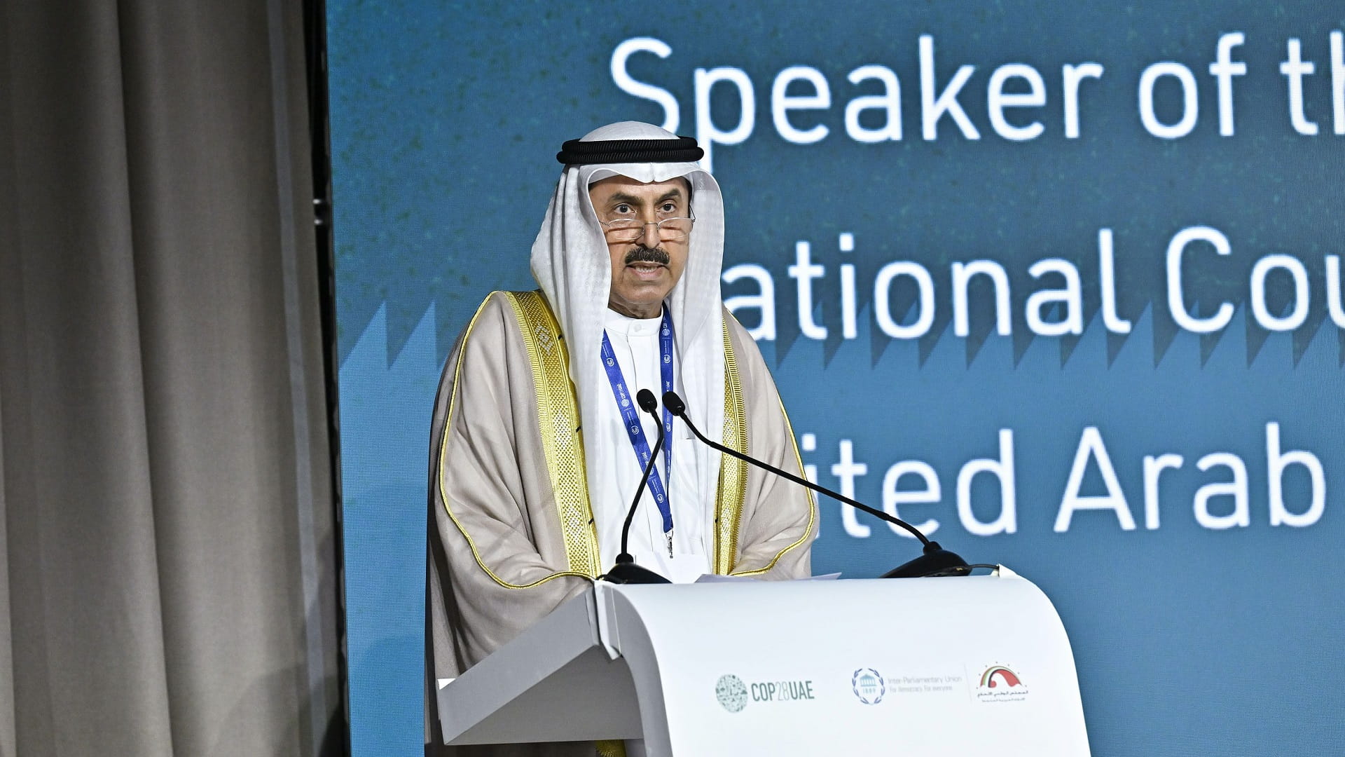 Image for the title: COP28: Saqr Ghobash opens Inter-Parliamentary Union meeting 