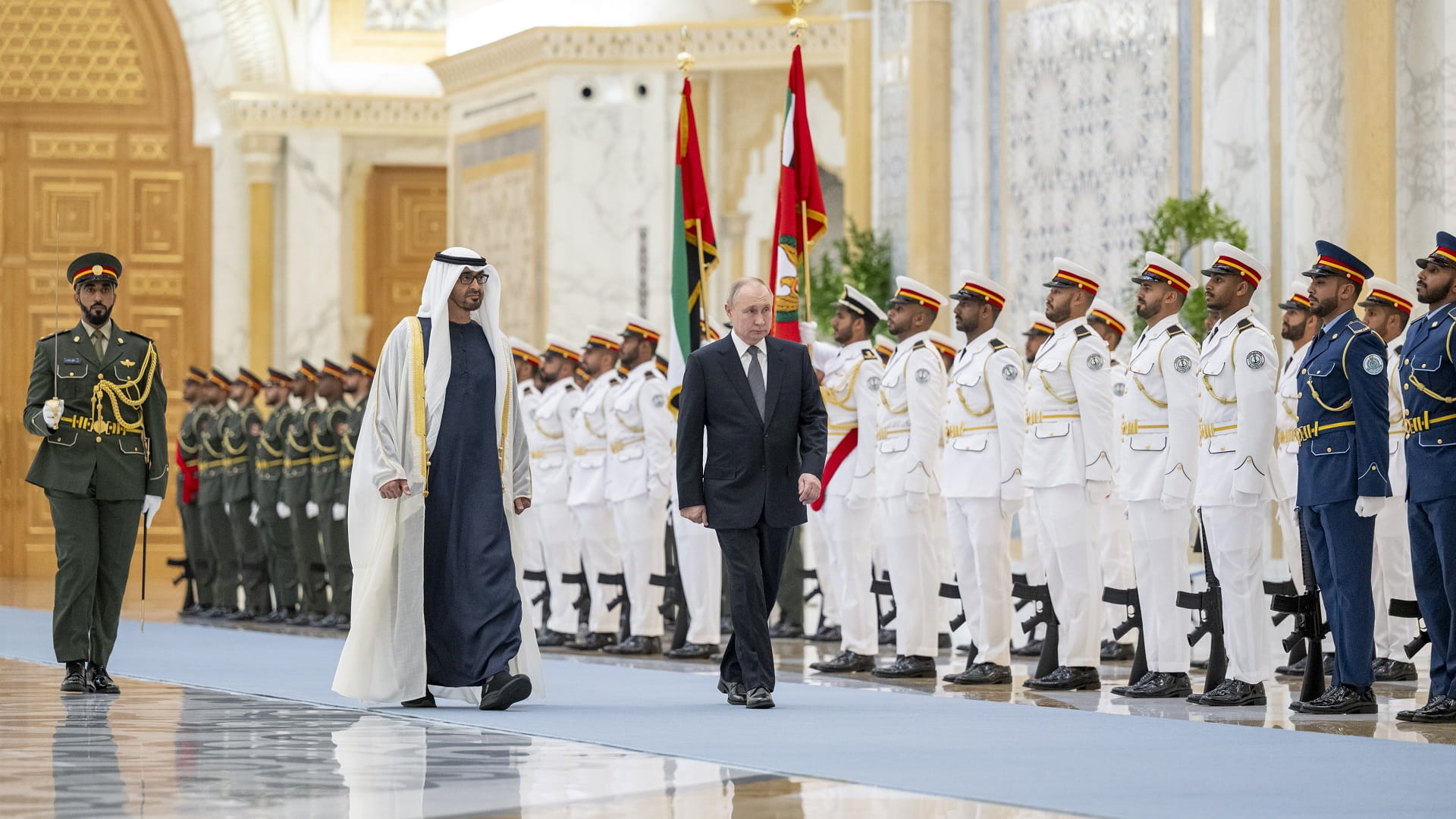 Image for the title: UAE President receives Vladimir Putin on state visit to the UAE 