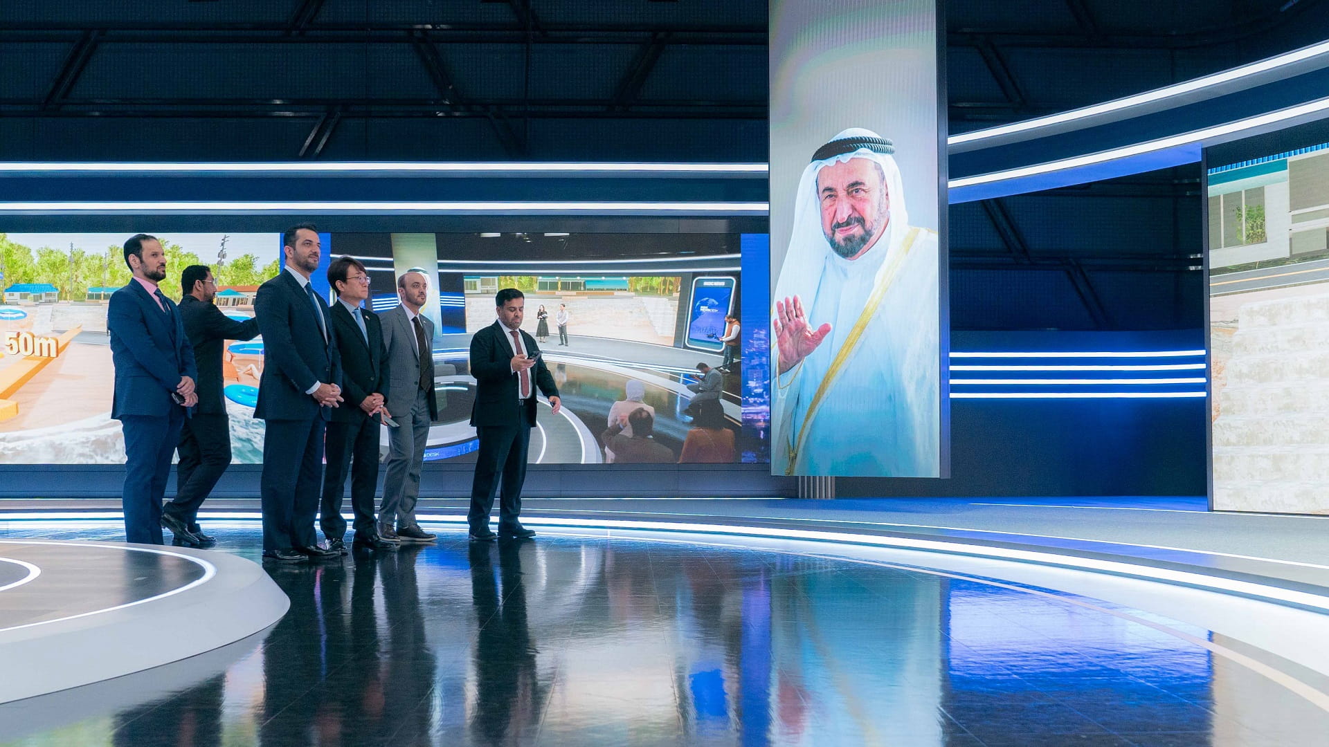 Image for the title: Sultan bin Ahmed Al Qasimi visits the Korean MBC 