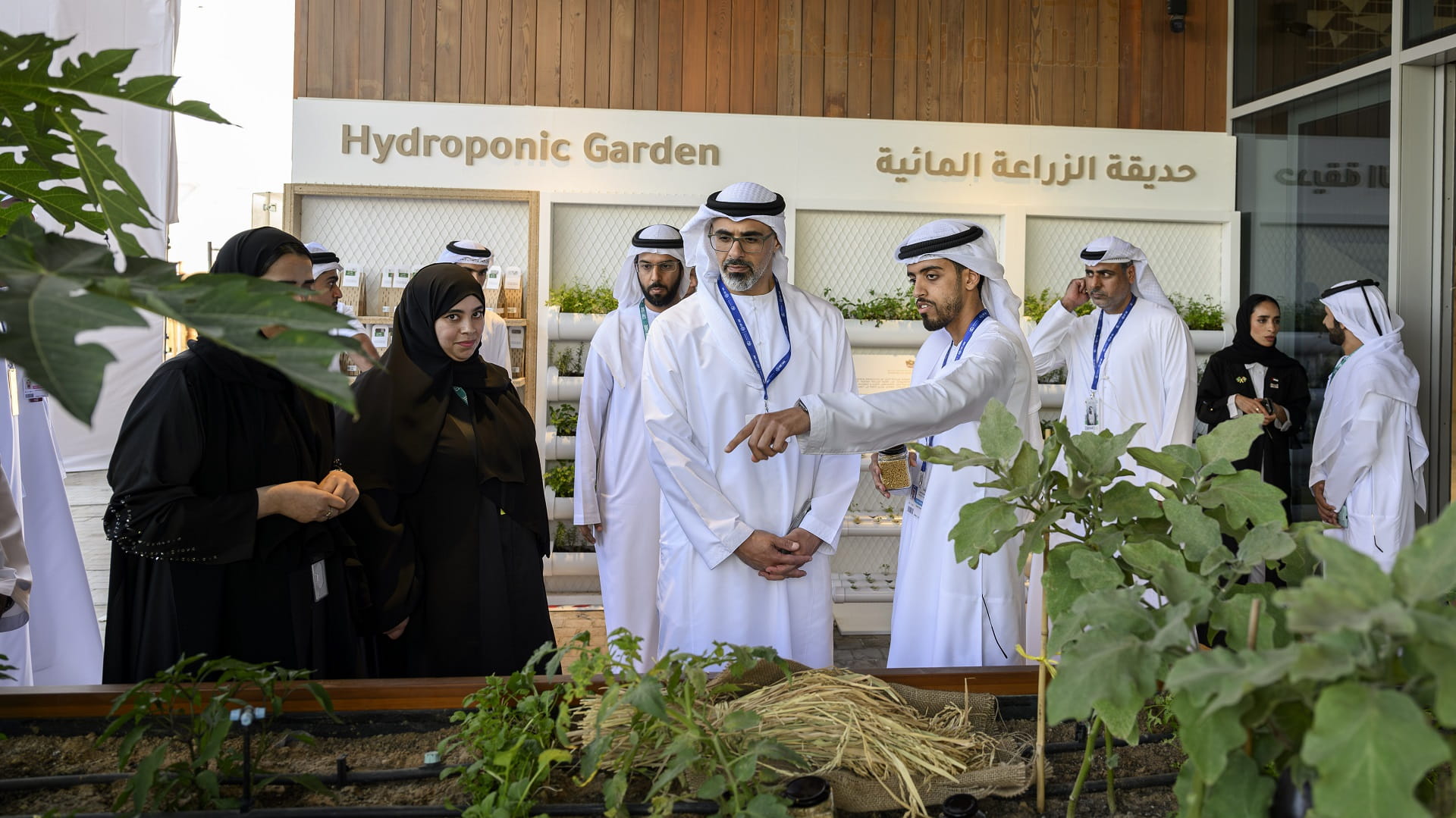 Image for the title: Khaled bin Mohamed bin Zayed visits Green Zone at COP28 