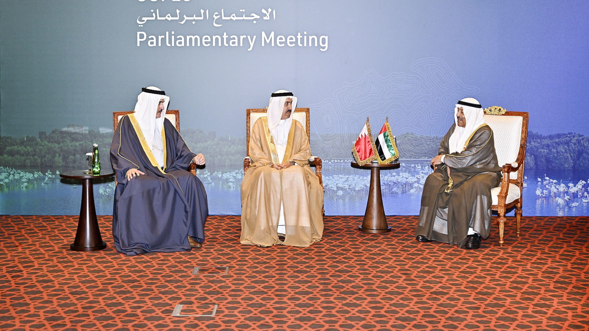 Image for the title: Ghobash meets heads of Bahrain's Representatives 