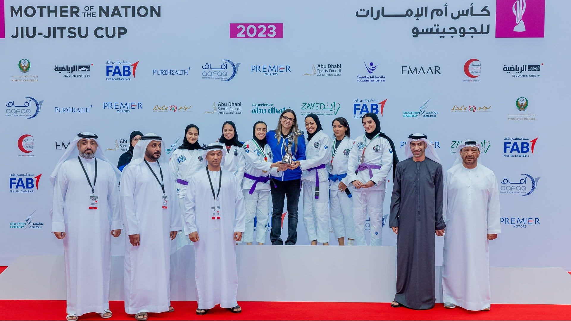 Image for the title: Al Zeyoudi honours winners of Mother of the Nation Jiu-Jitsu Cup 