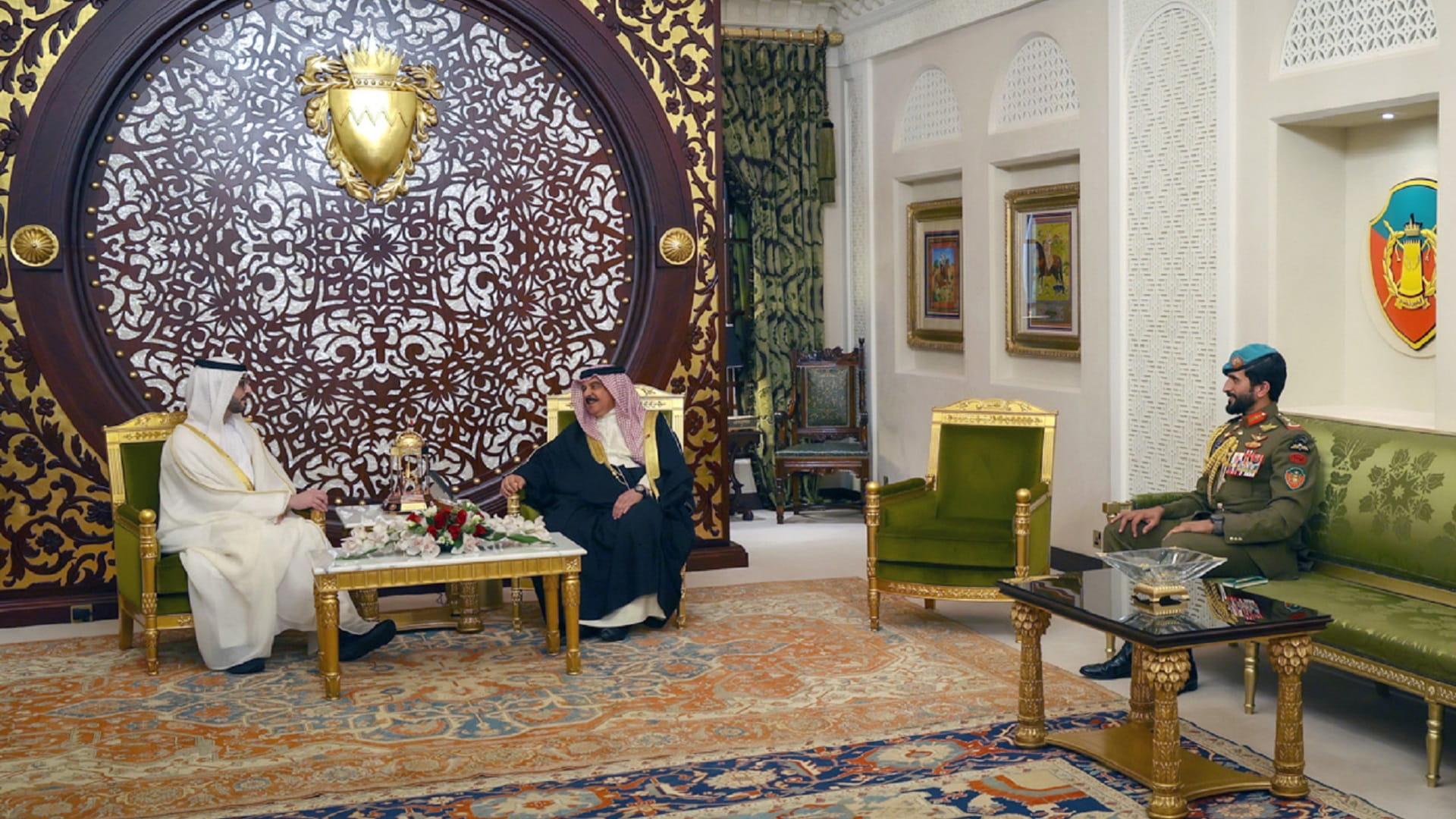 Image for the title: Bahrain King confers 1st Class Medal of Ind. on Sultan bin Hamdan 
