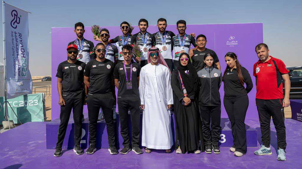 صورة بعنوان: "دراجات الإمارات" ترفع حصيلتها إلى 12 ميدالية في البطولة العربية 