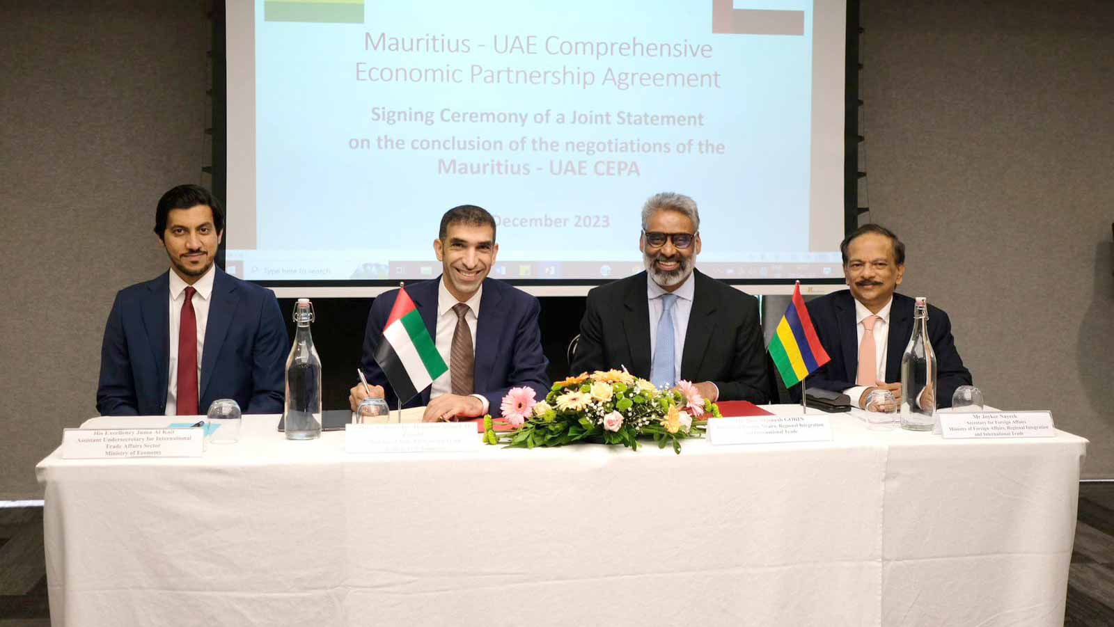 صورة بعنوان: الإمارات وموريشيوس تتوصلان لاتفاقية شراكة اقتصادية شاملة 