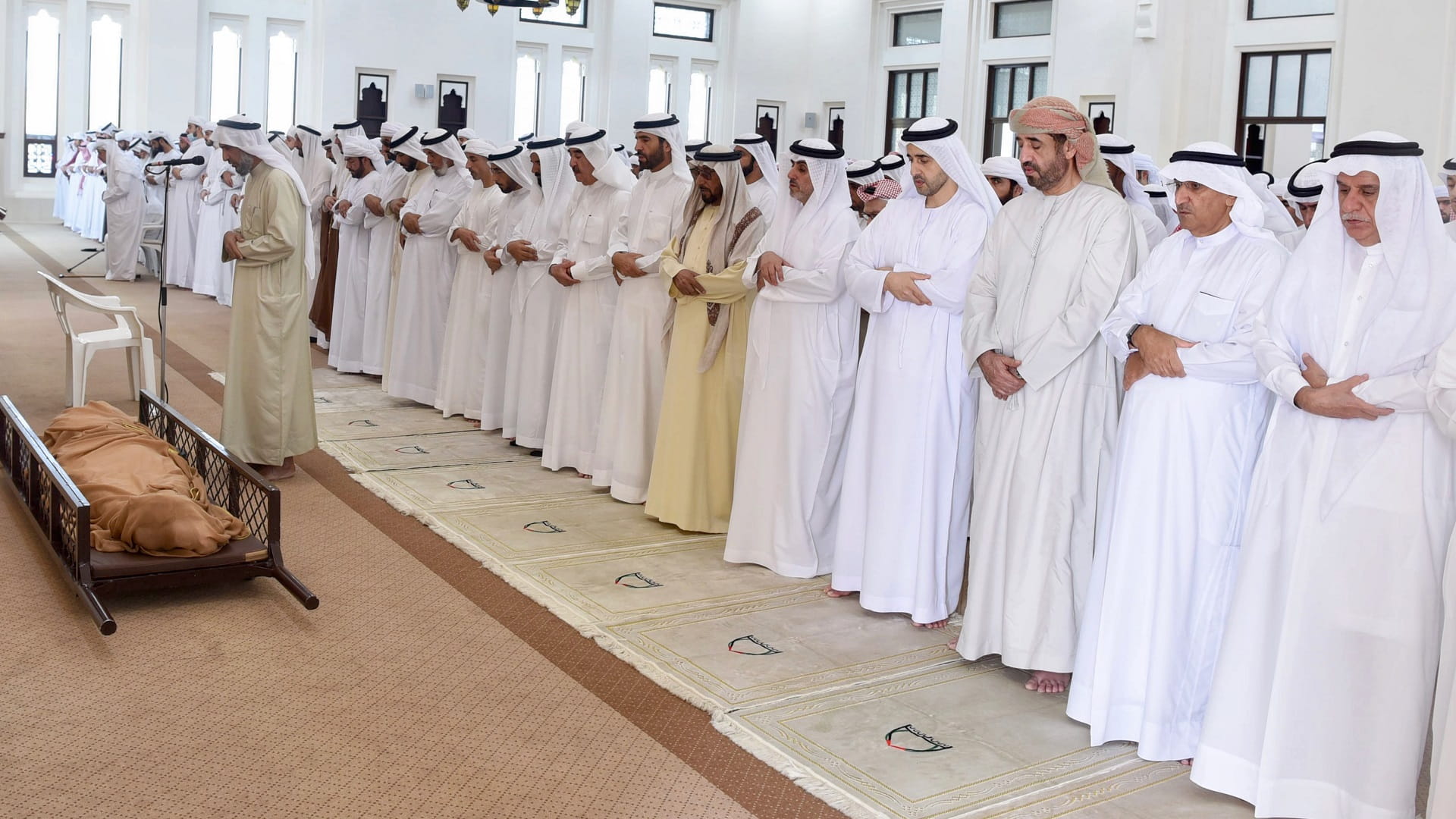Image for the title: UAQ Ruler performs funeral prayer for Ahmed Al Mu'alla 