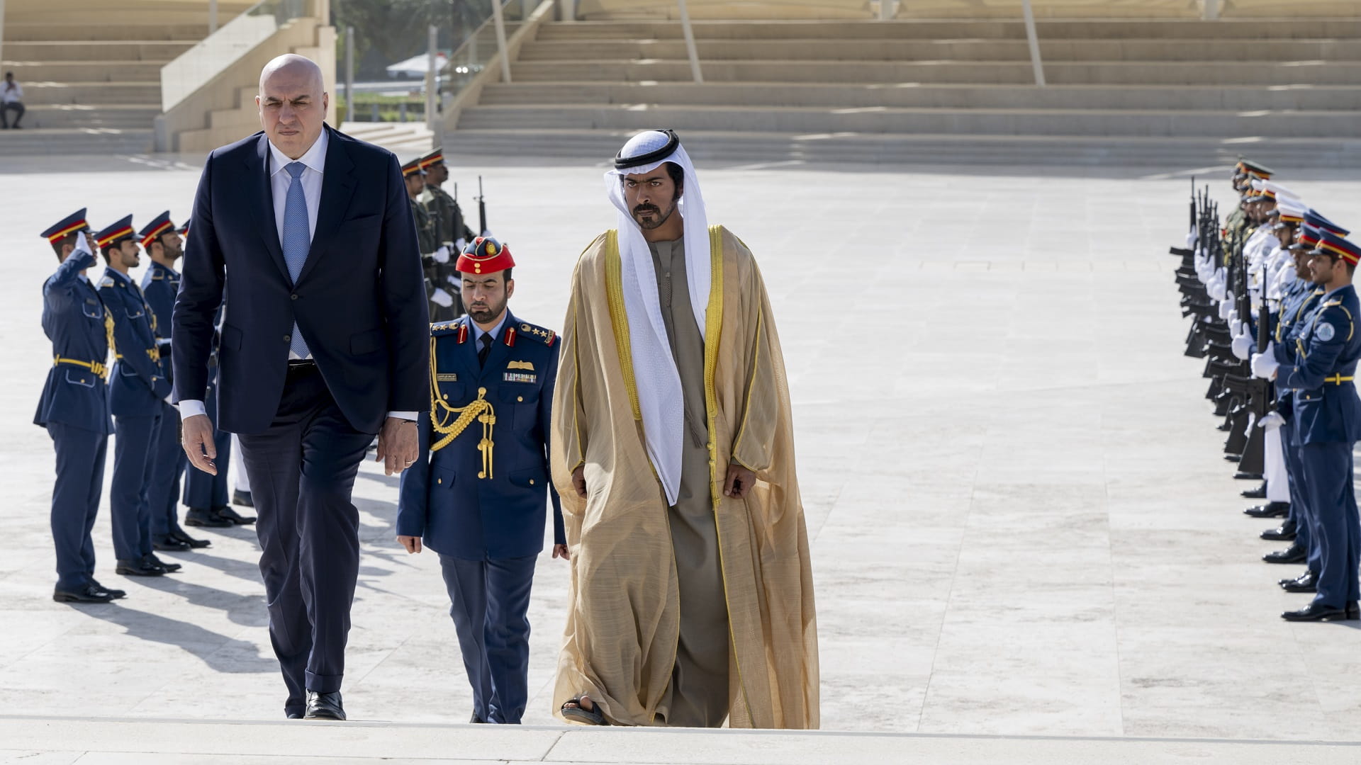 Image for the title: Khalifa bin Tahnoun receives Italian defence minister  