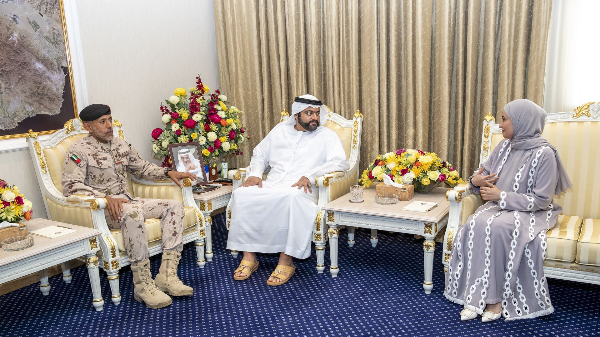 Image for the title: Fujairah CP receives Ahmed bin Tahnoon, Ohood Al Roumi 