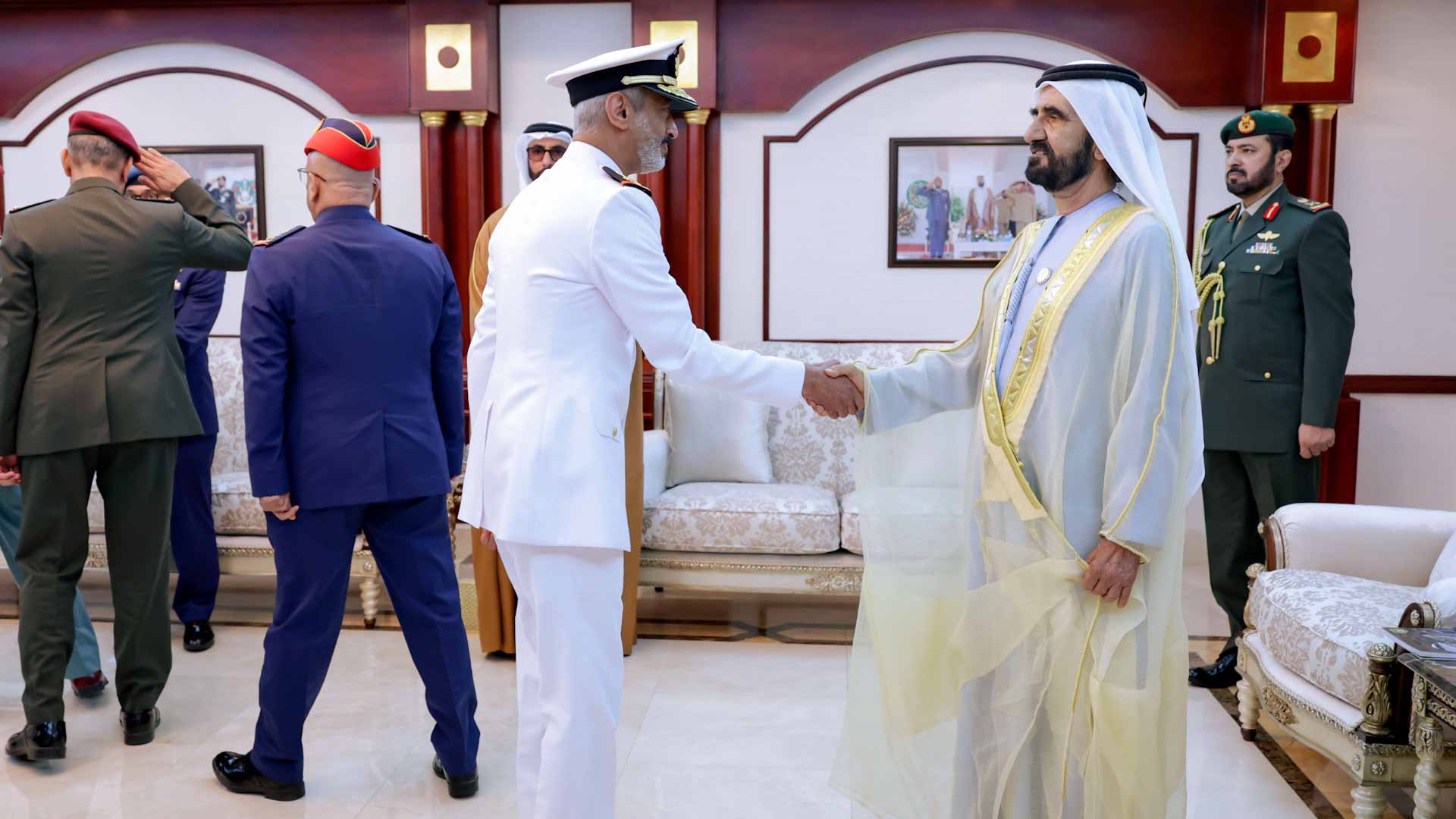 Image for the title: VP meets with high-ranking military, police officials in UAE 