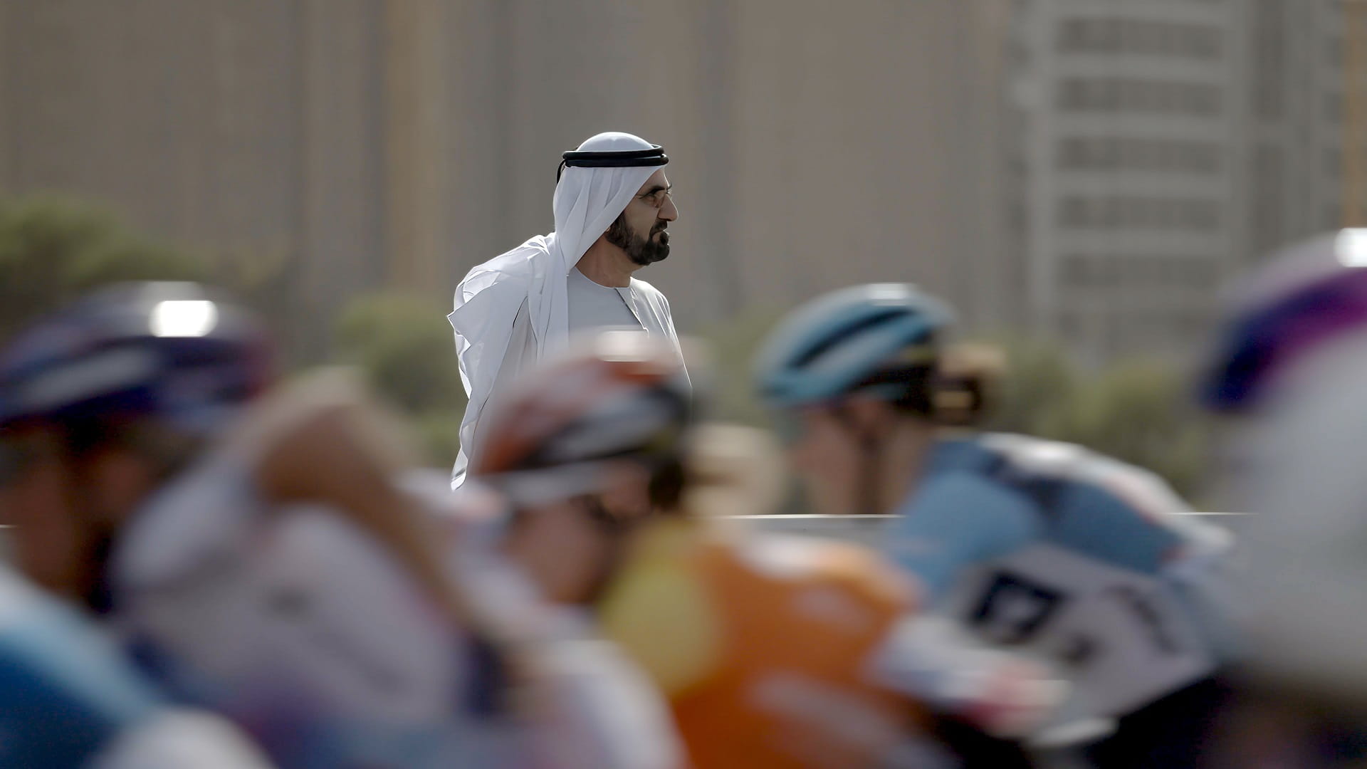 Image for the title: Mohammed bin Rashid attends 'UAE Tour Women 2023' 