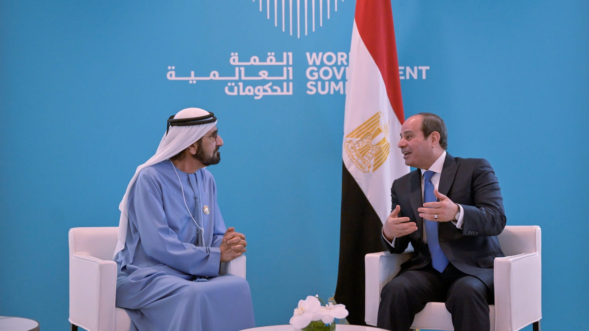 Image for the title: Mohammed bin Rashid meets with El-Sisi on sidelines of WGS 2023 