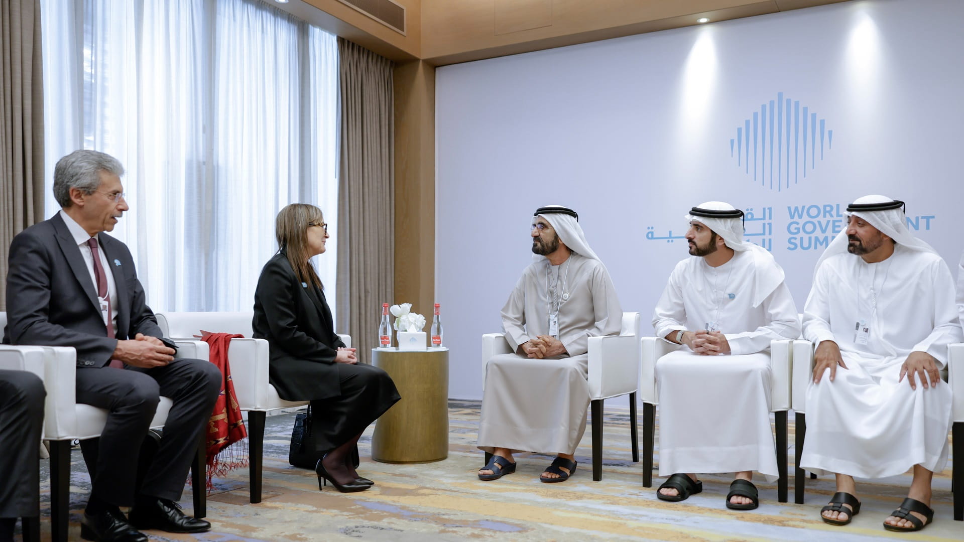 Image for the title: Mohammed bin Rashid meets with Tunisian PM on sidelines of WGS 