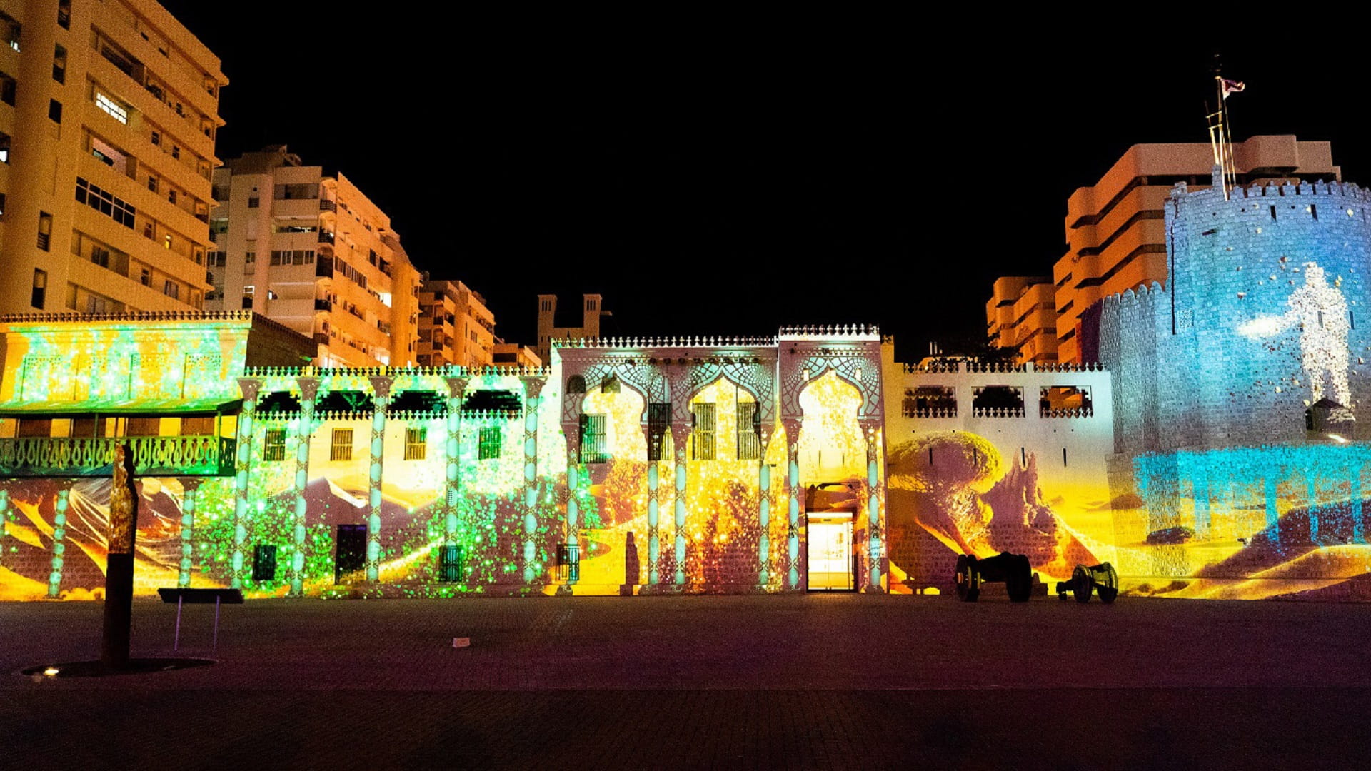 Image for the title: SLF 2023 decorates Sharjah and Al Dhaid Forts until February 19 