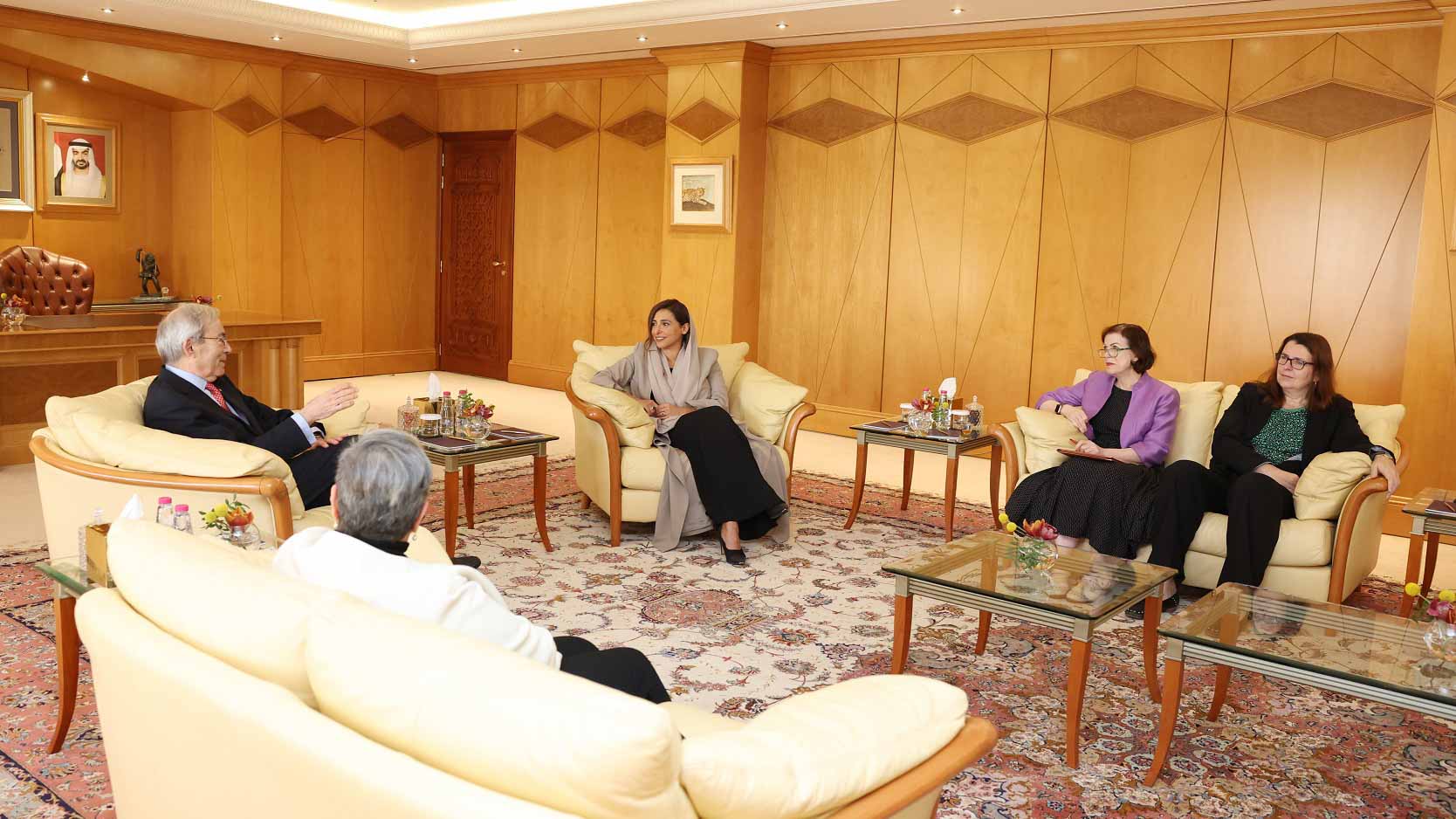 Image for the title: Sheikha Bodour receives Nobel Laureate at AUS 