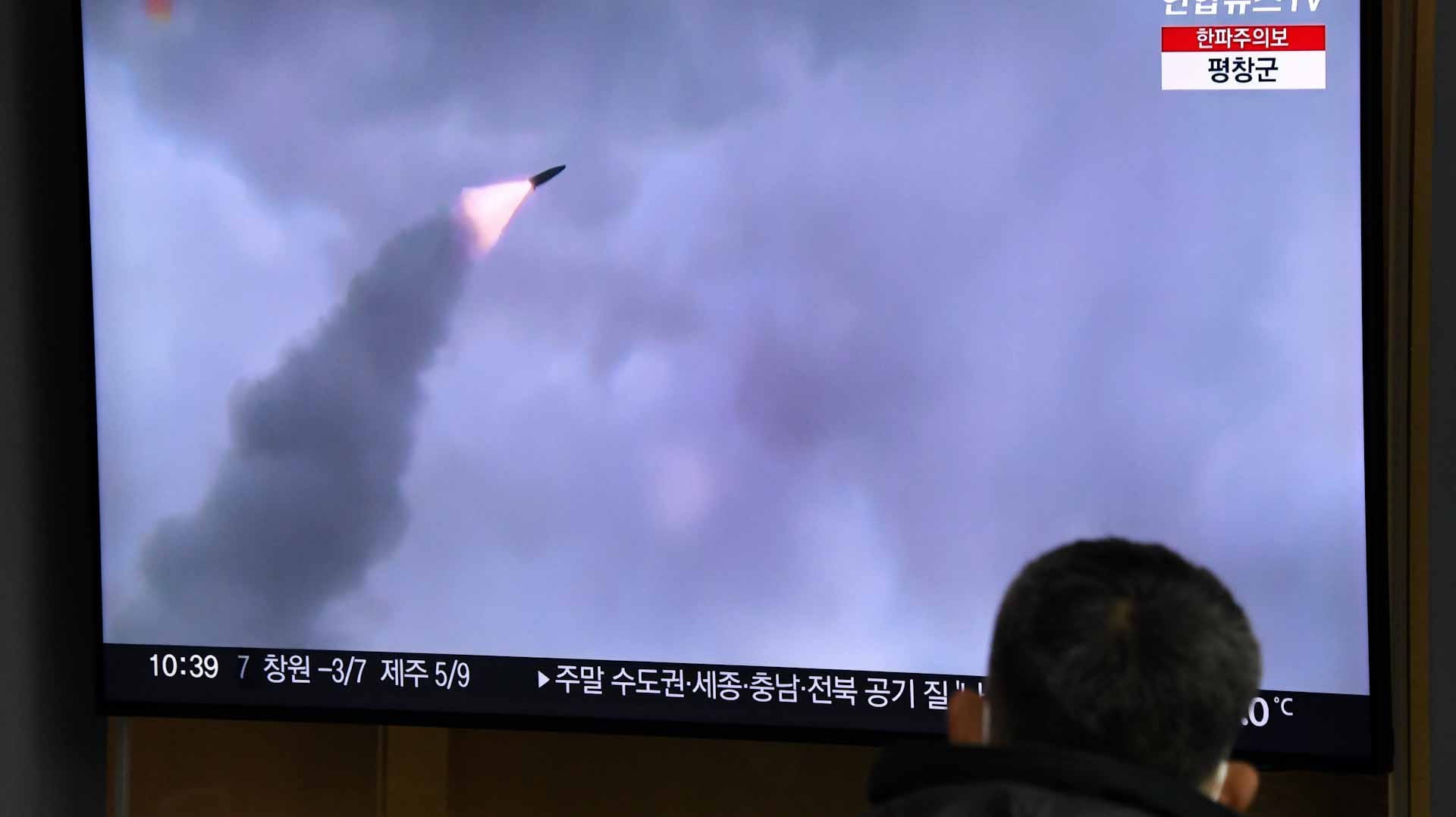 Image for the title: North Korea fires 'long-range' ballistic missile 