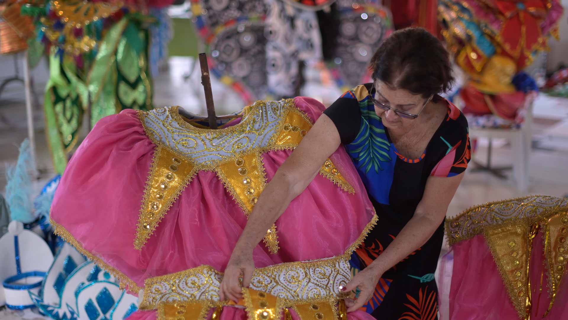 Image for the title: Recycling gives carnival costumes new life 