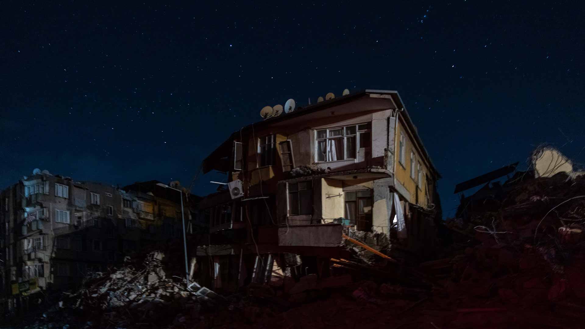 Image for the title: New quake hits Turkey and Syria, killing three 