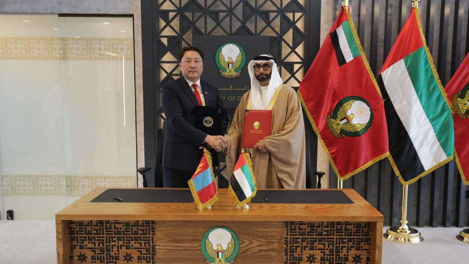Image for the title: UAE, Mongolia sign MoU on defence cooperation 