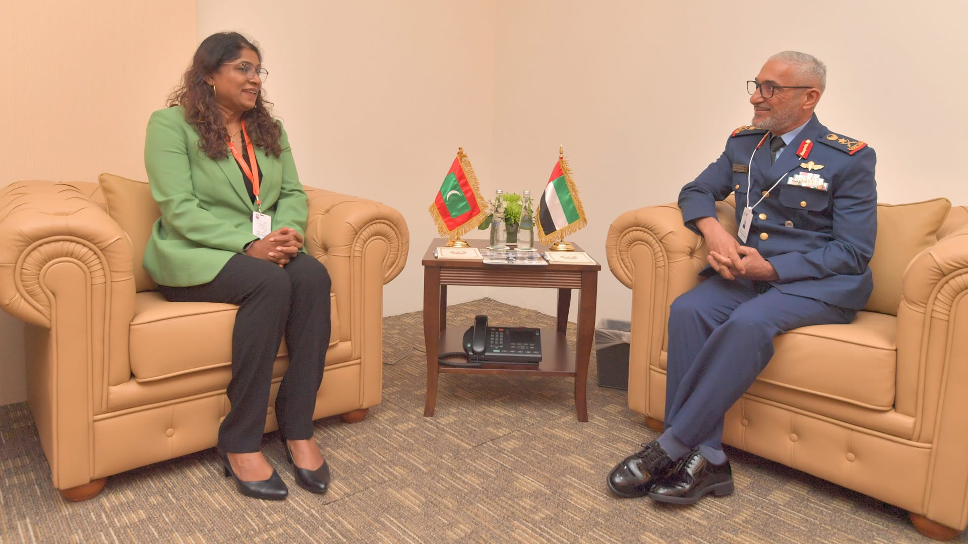 Image for the title: UAE Armed Forces Chief of Staff meets Maldives' Defence Minister 