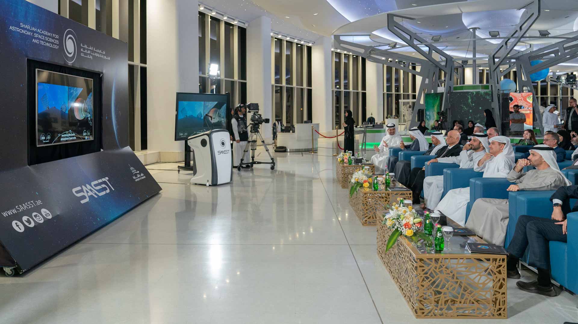 Image for the title: Sultan bin Ahmed Al Qasimi witnesses launch of 'Sharjah Sat 1' 