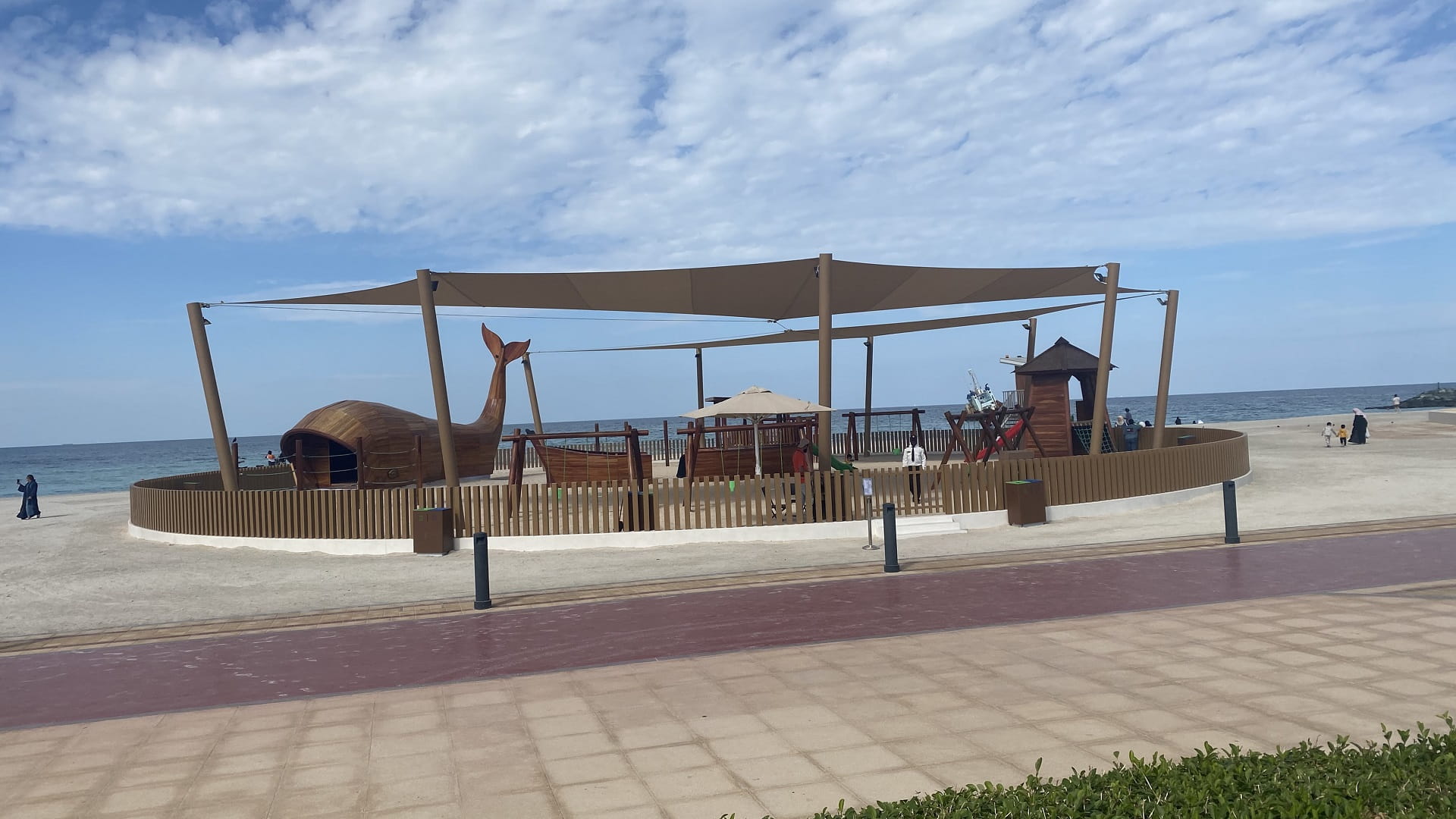 Image for the title: Al Hirah Beach "A new landmark added to Sharjah" 