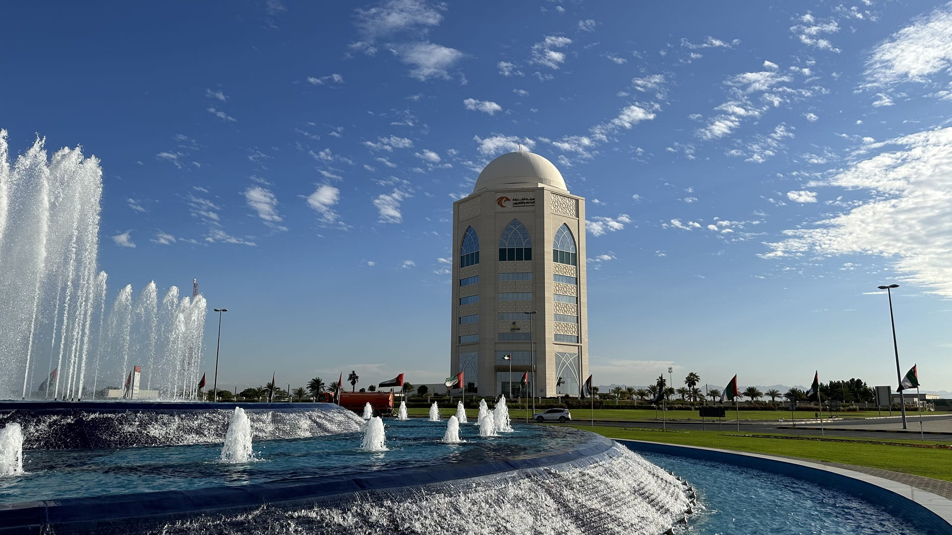 Image for the title: Al Wusta Channel building .. Icon of Al Dhaid city 