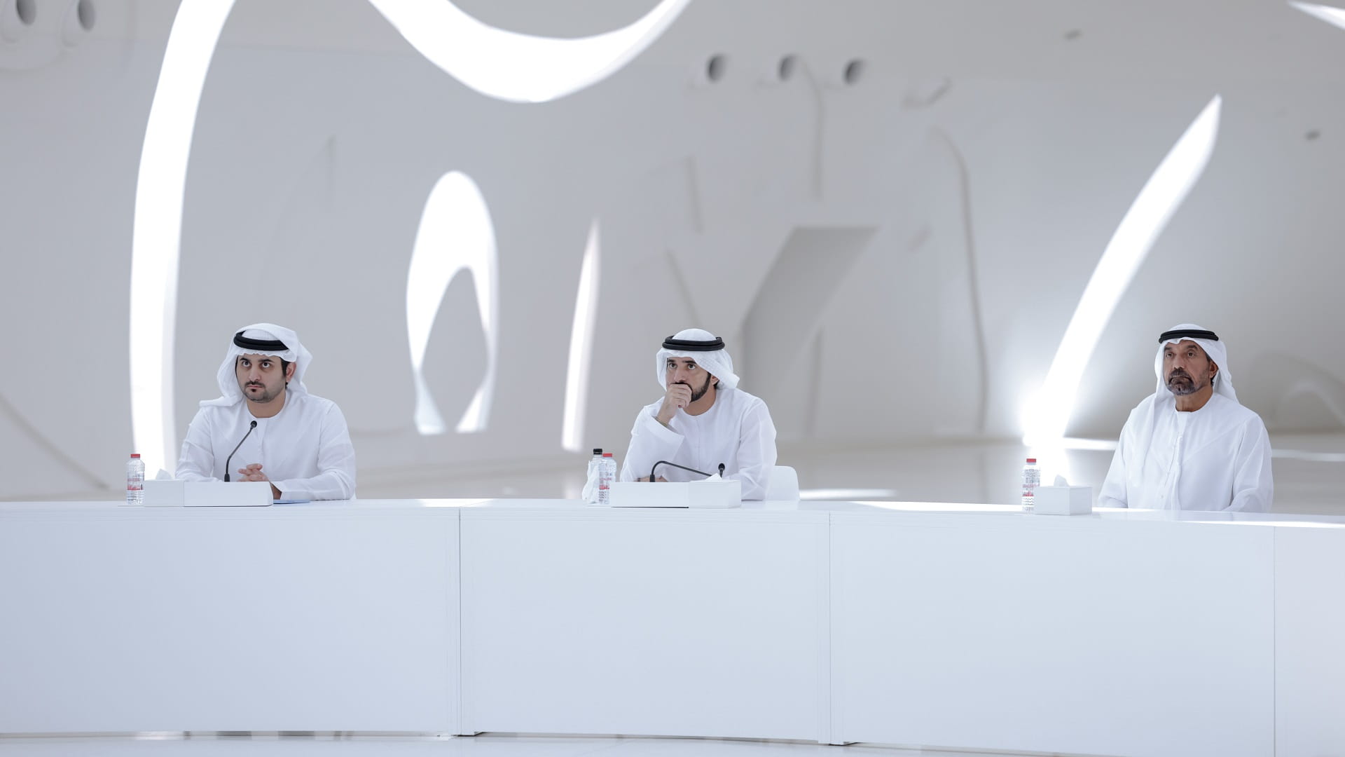Image for the title: Hamdan bin Mohammed, Maktoum bin Mohammed review roadmap for D33 