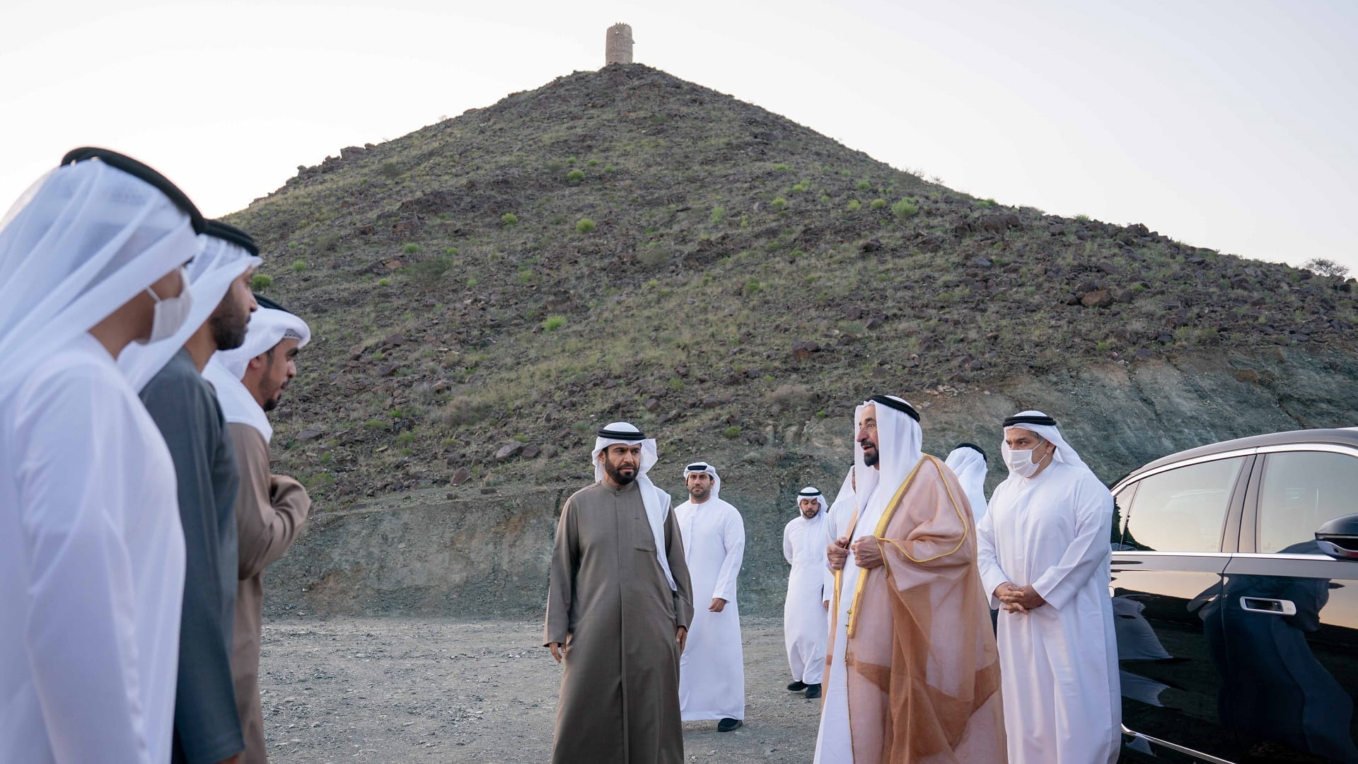 Image for the title: Sharjah Ruler visits Jebel Al Sheikh Tower in Khorfakkan 