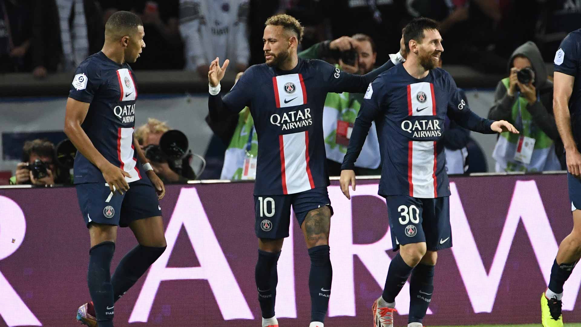 Image for the title: Messi, Mbappe, Neymar set to join forces for first time since WC 