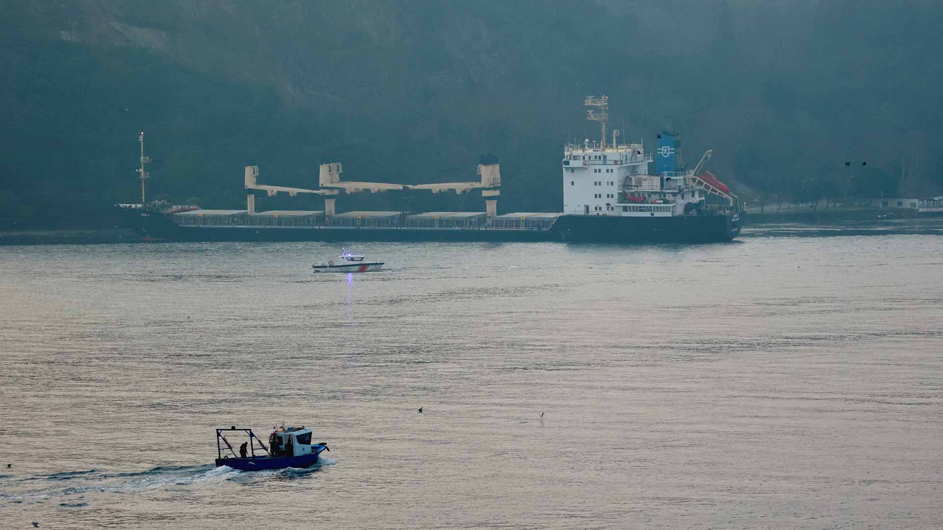 Image for the title: Cargo ship from Ukraine capsized in Bosphorus Strait 