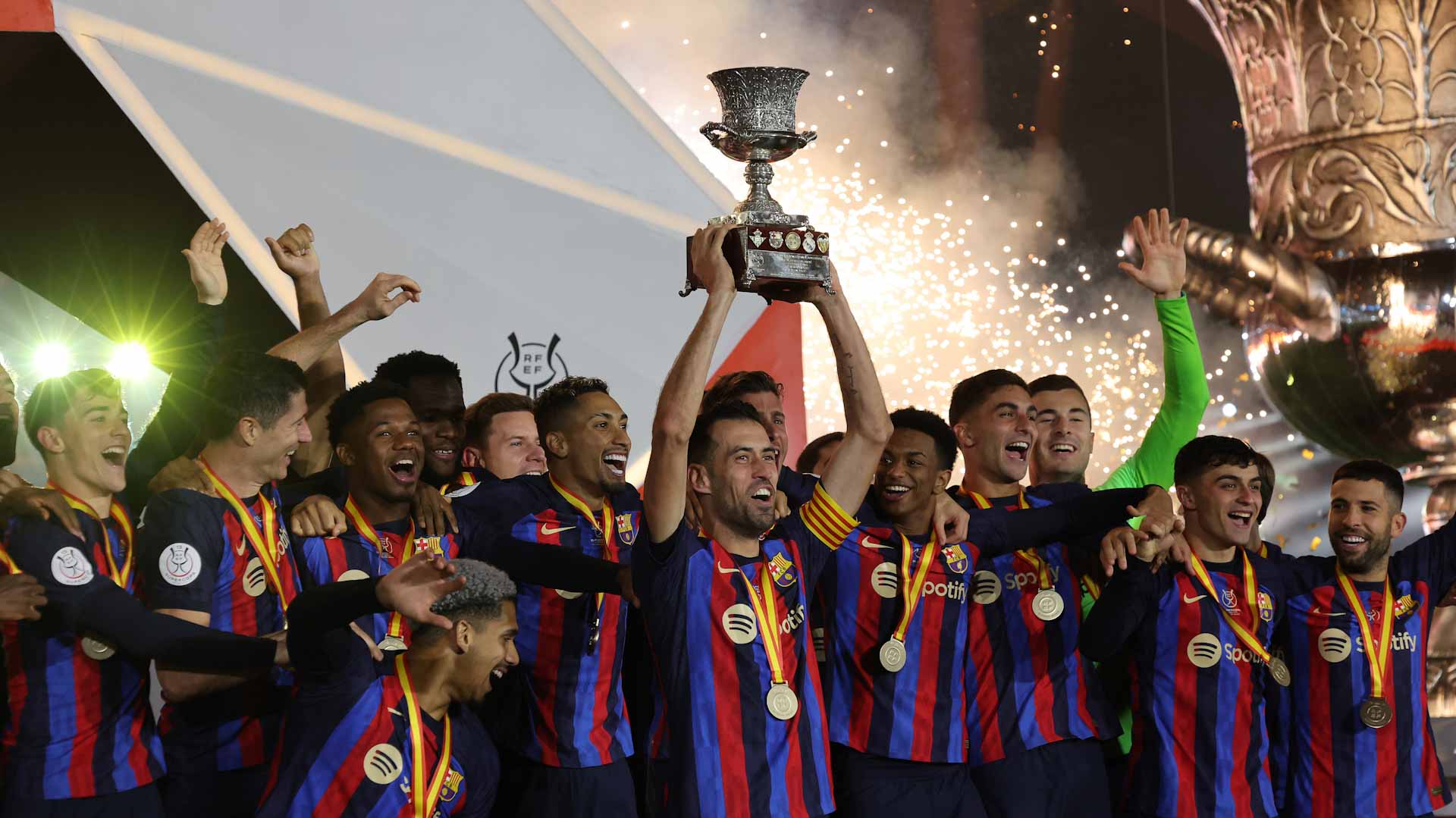 Image for the title: Barcelona beat Real Madrid to win Spanish Super Cup 