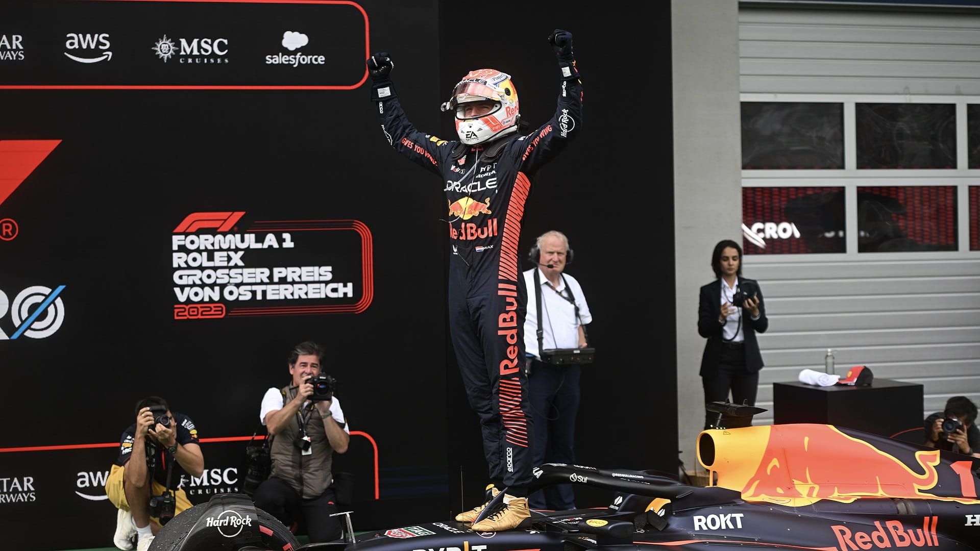 Image for the title: Verstappen grasps Austrian GP victory in emphatic style 