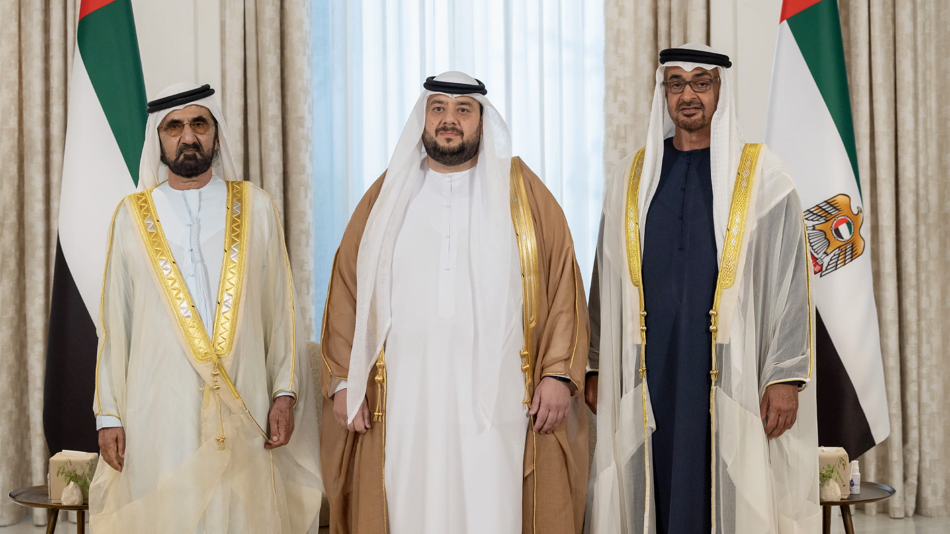 Image for the title: UAE Pres., Mohammed bin Rashid witness swearing-in of Alsuwaidi  