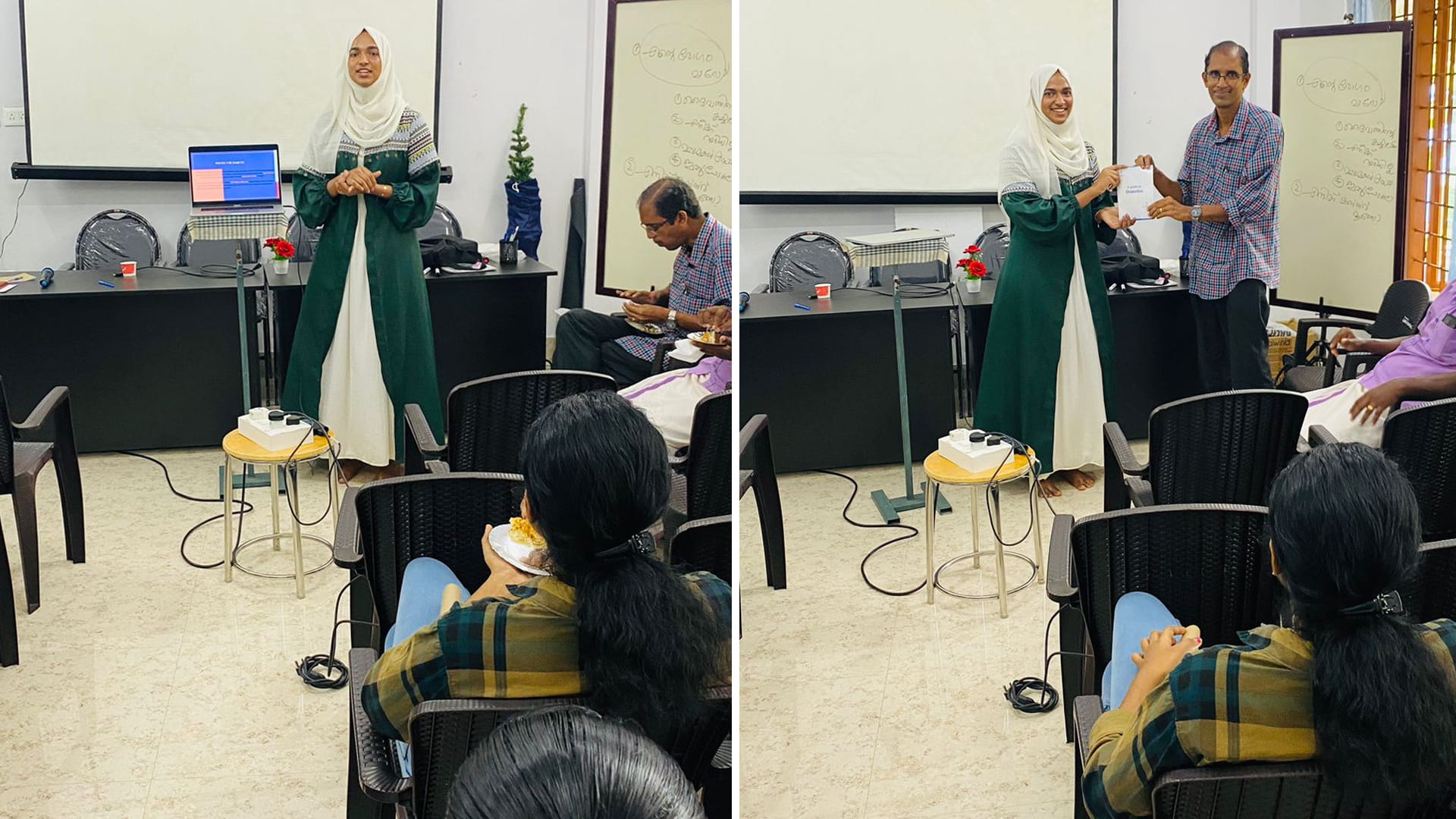 صورة بعنوان: طالبة بالجامعة القاسمية تقدم نموذجاً مشرفاً لنجاح "سفراء السكري"  