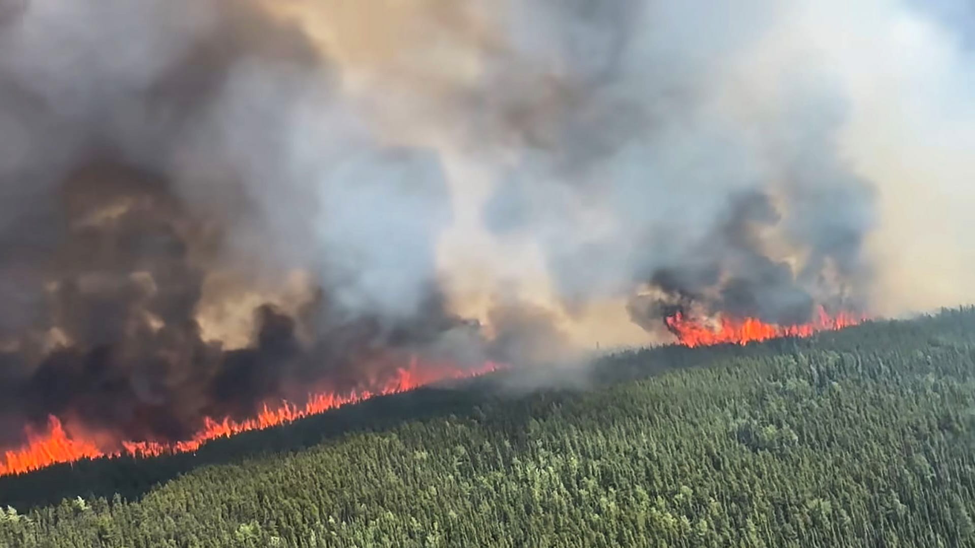 Image for the title: Canada’s wildfires blacken thousands of square miles, upend lives 