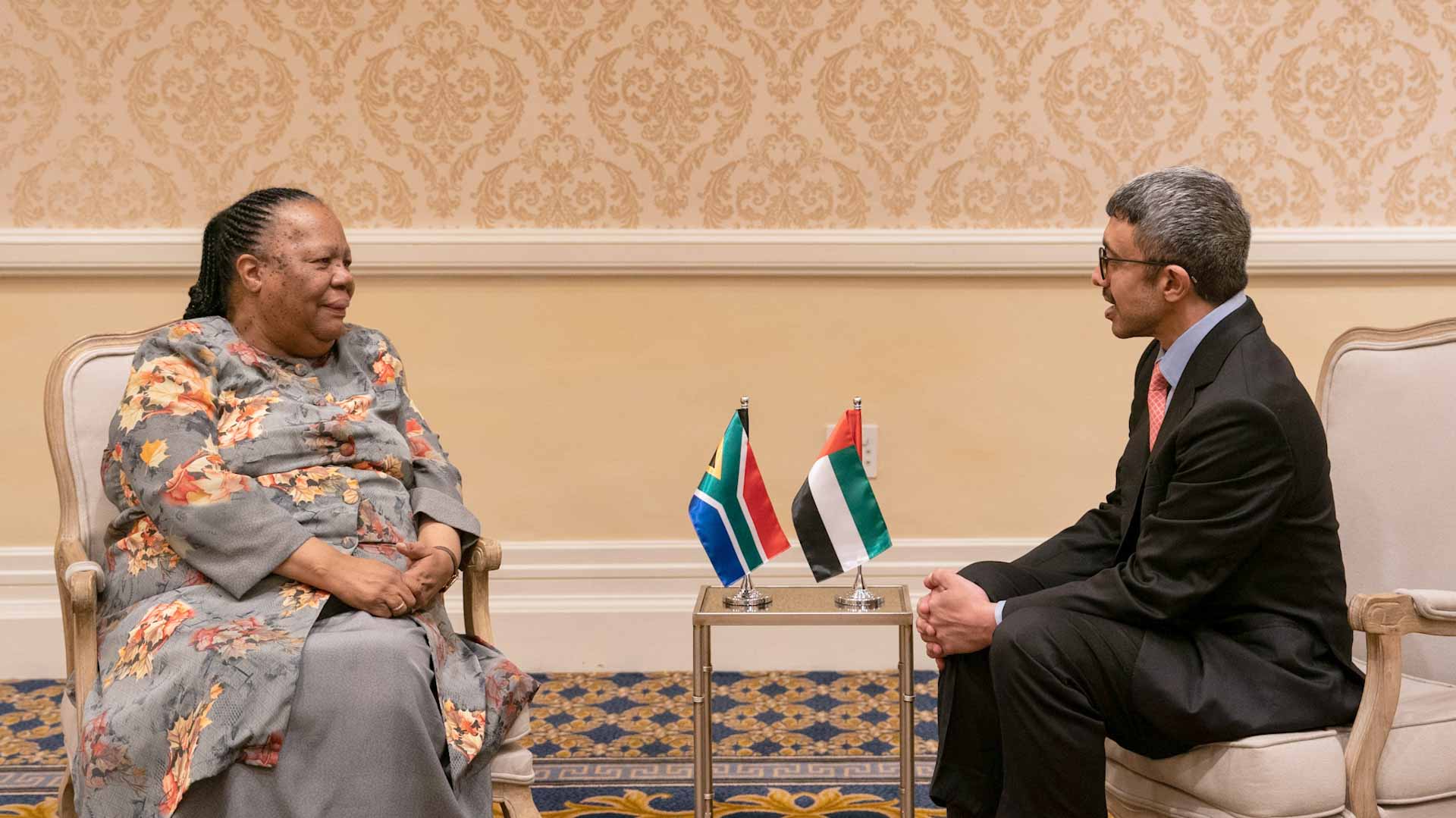 Image for the title: Abdullah bin Zayed meets South African Minister of Intl Relations 