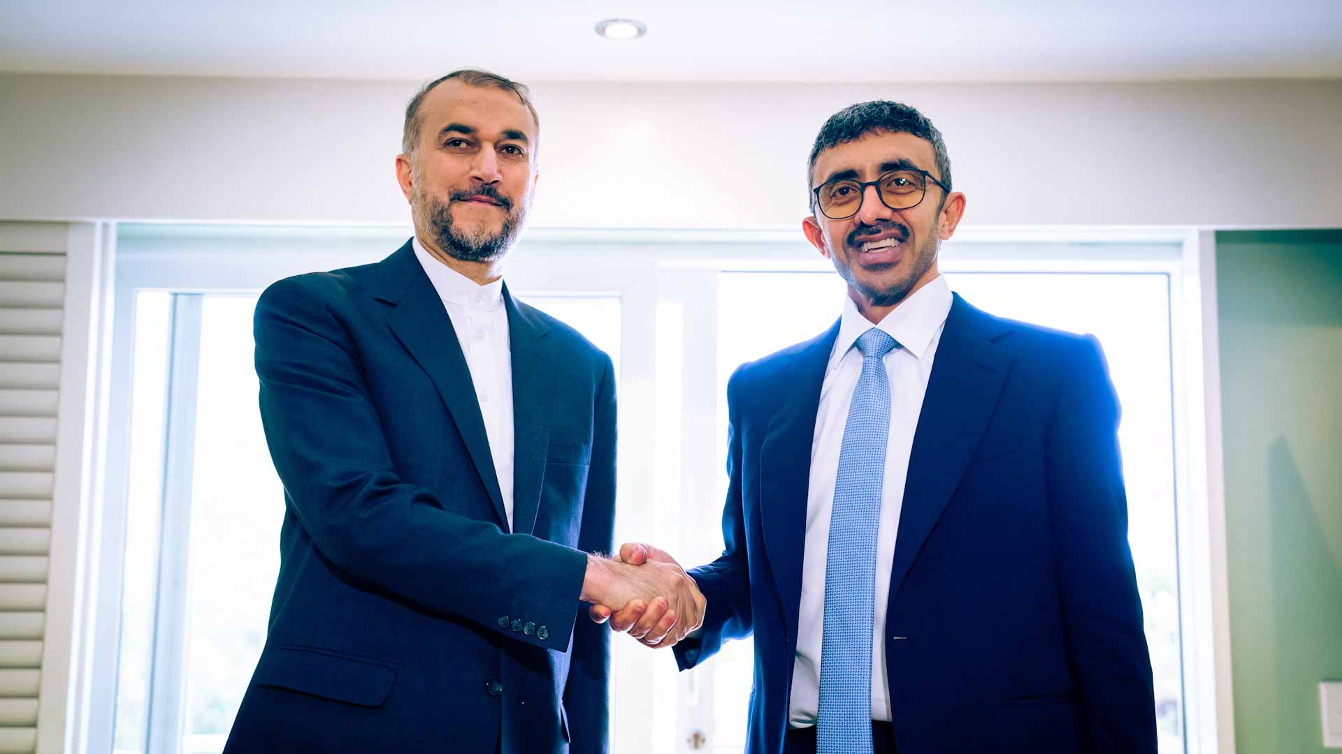 Image for the title: Abdullah bin Zayed meets Iranian Foreign Minister 