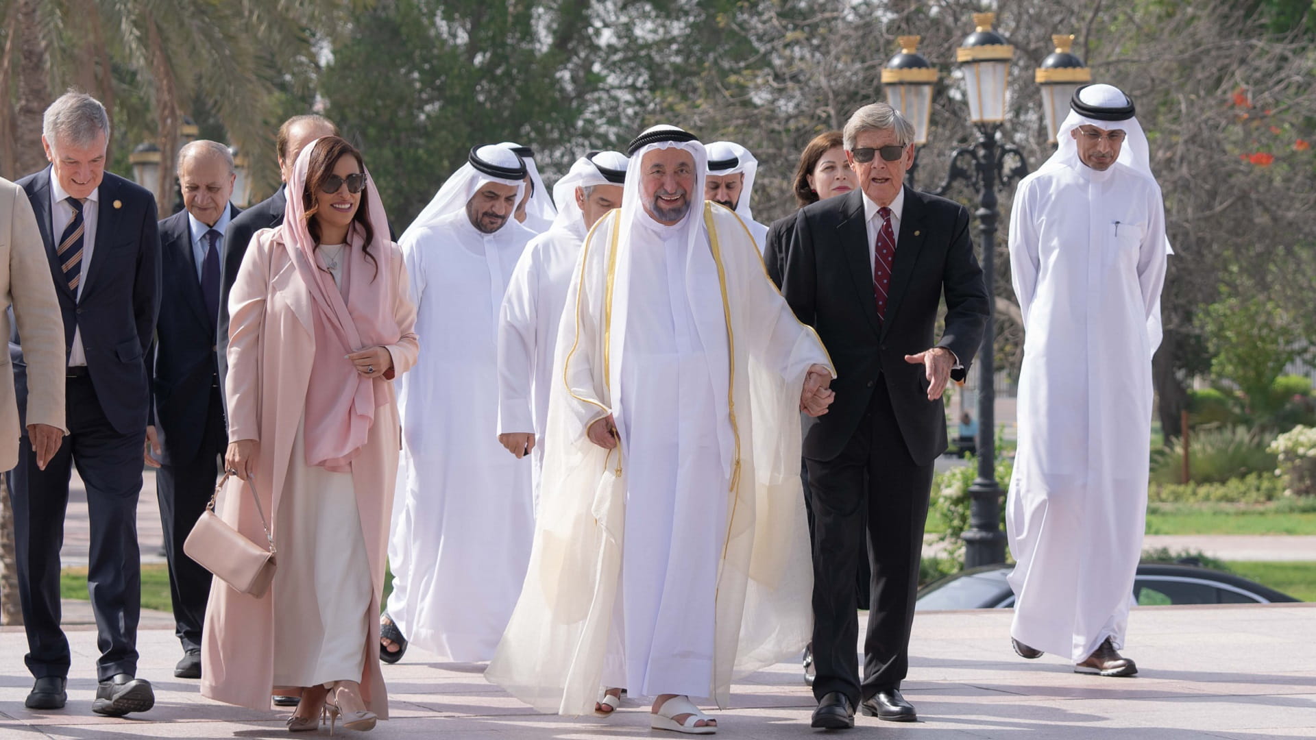 Image for the title: Sharjah Ruler honours Professor Lord Alec Broers and AUS Trustees 