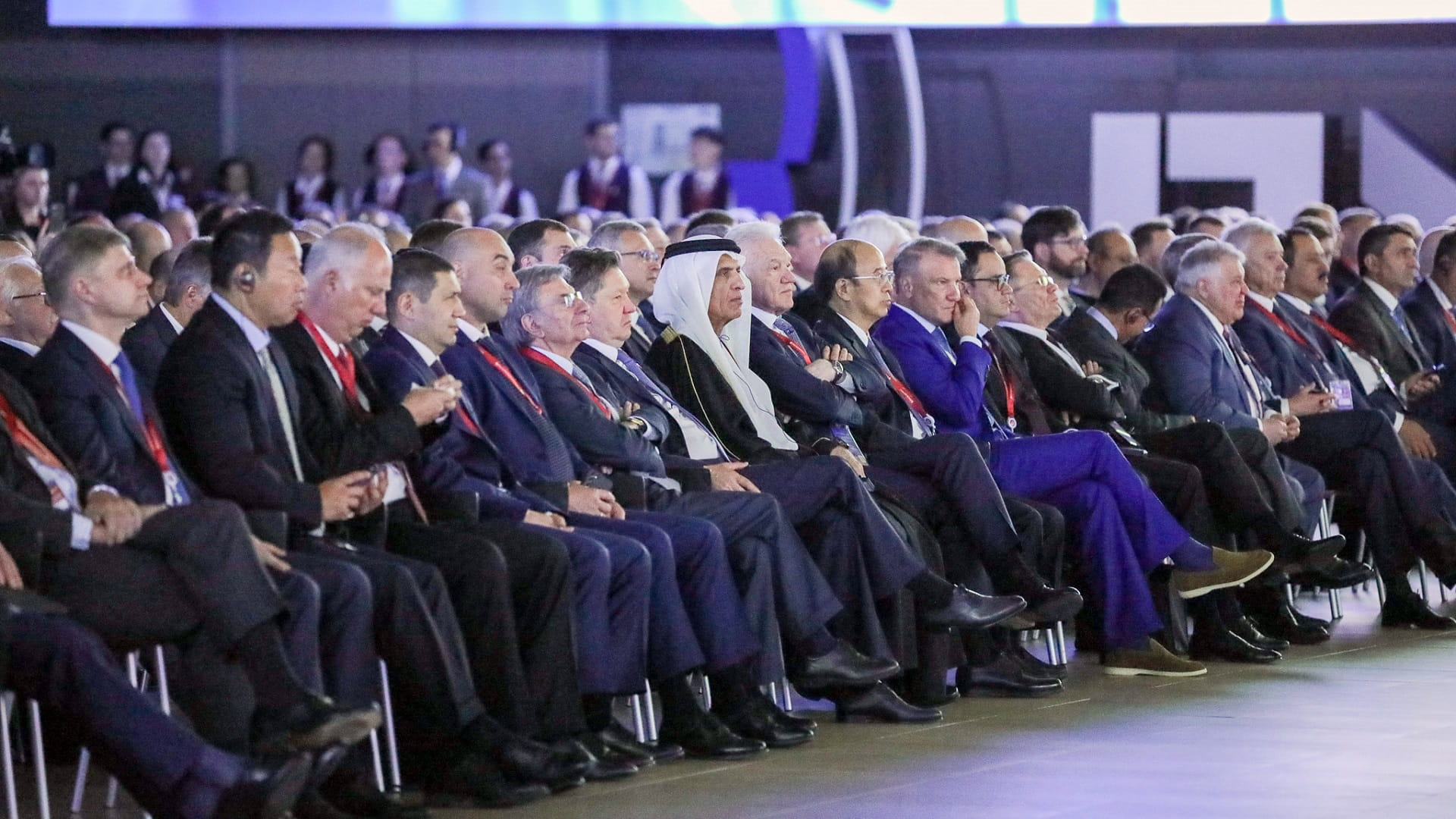 Image for the title: Ruler of Ras Al Khaimah attends plenary session of SPIEF 2023 