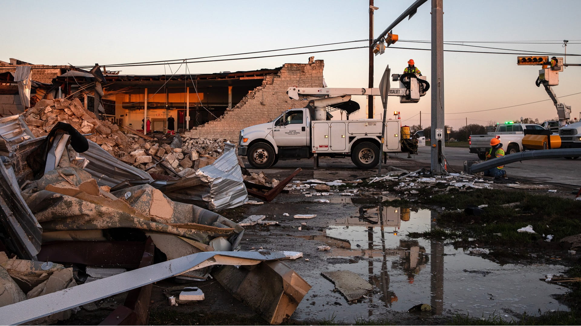 Image for the title: Tornado ravages Texas town, three reported dead, 100 hurt 