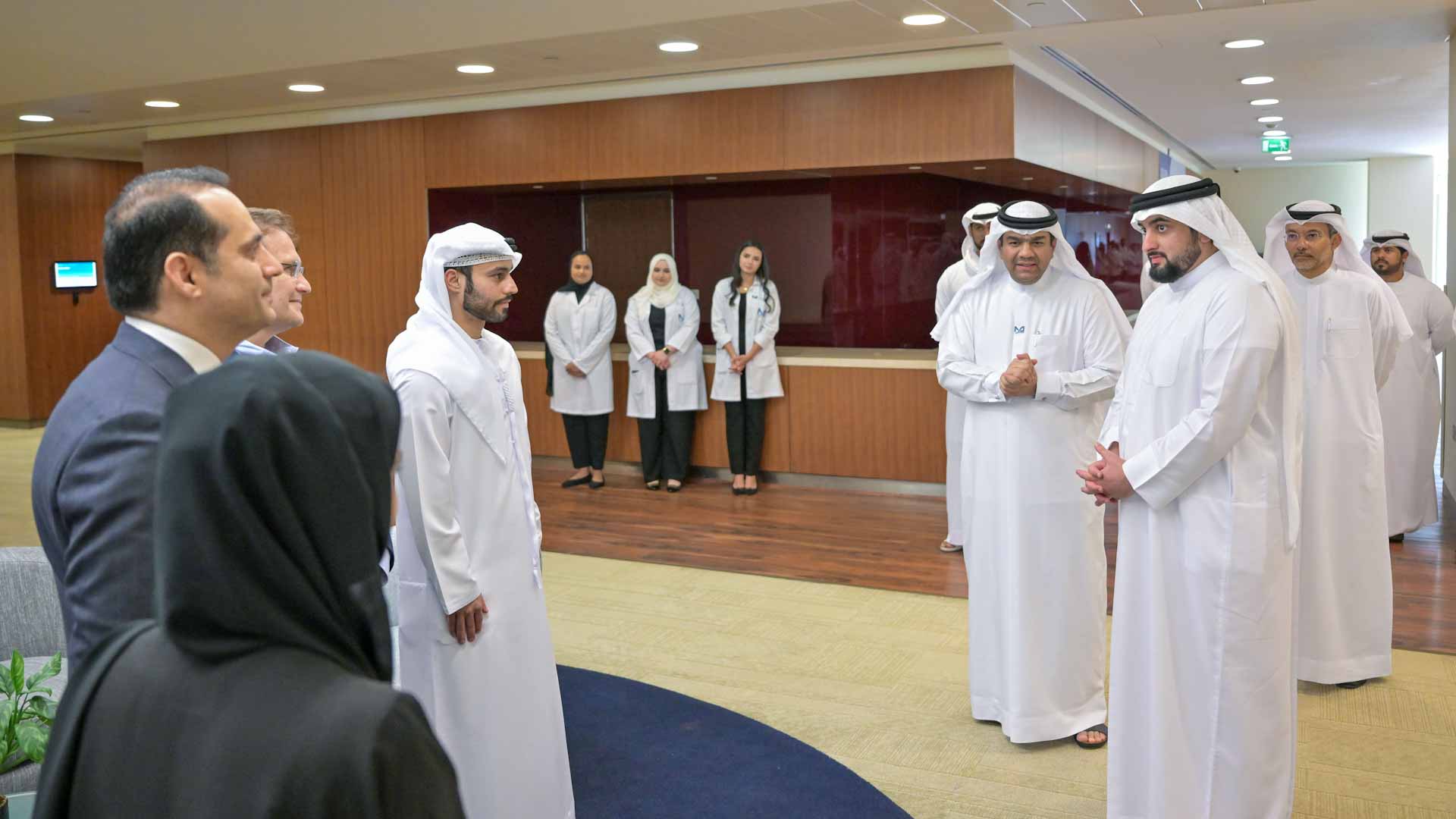Image for the title: Ahmed bin Mohammed visits MBRU 