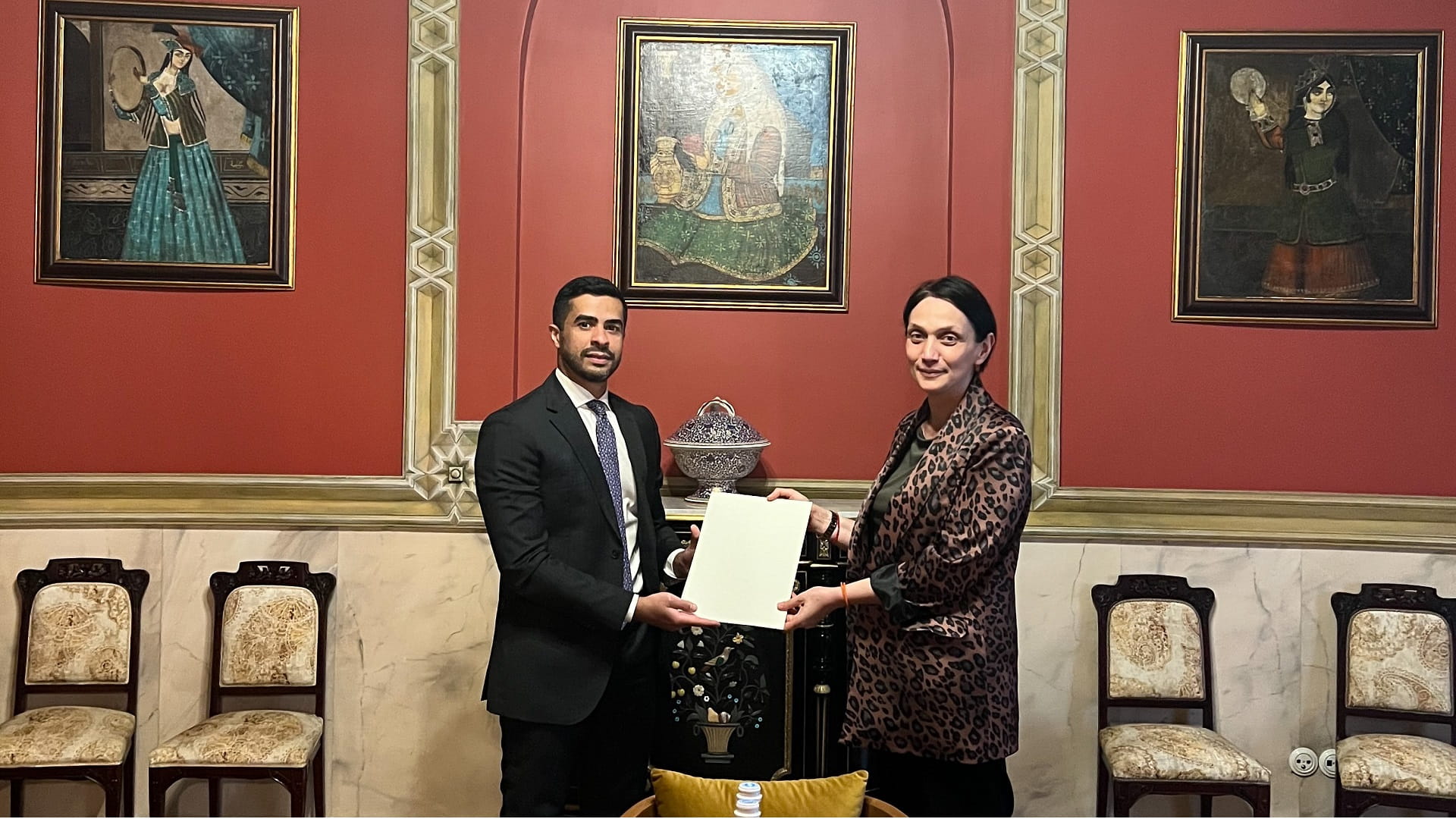 Image for the title: Mohamed bin Zayed invites President of Georgia to COP28 