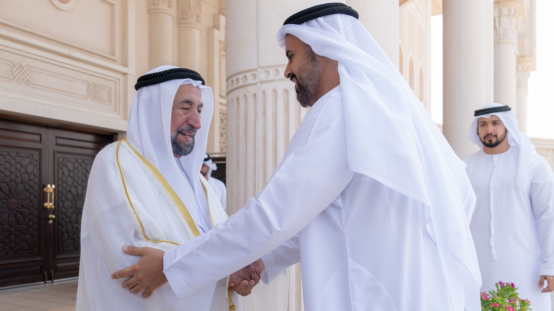 Image for the title: Sharjah Ruler, Sheikh Theyab discuss Etihad Railway updates  