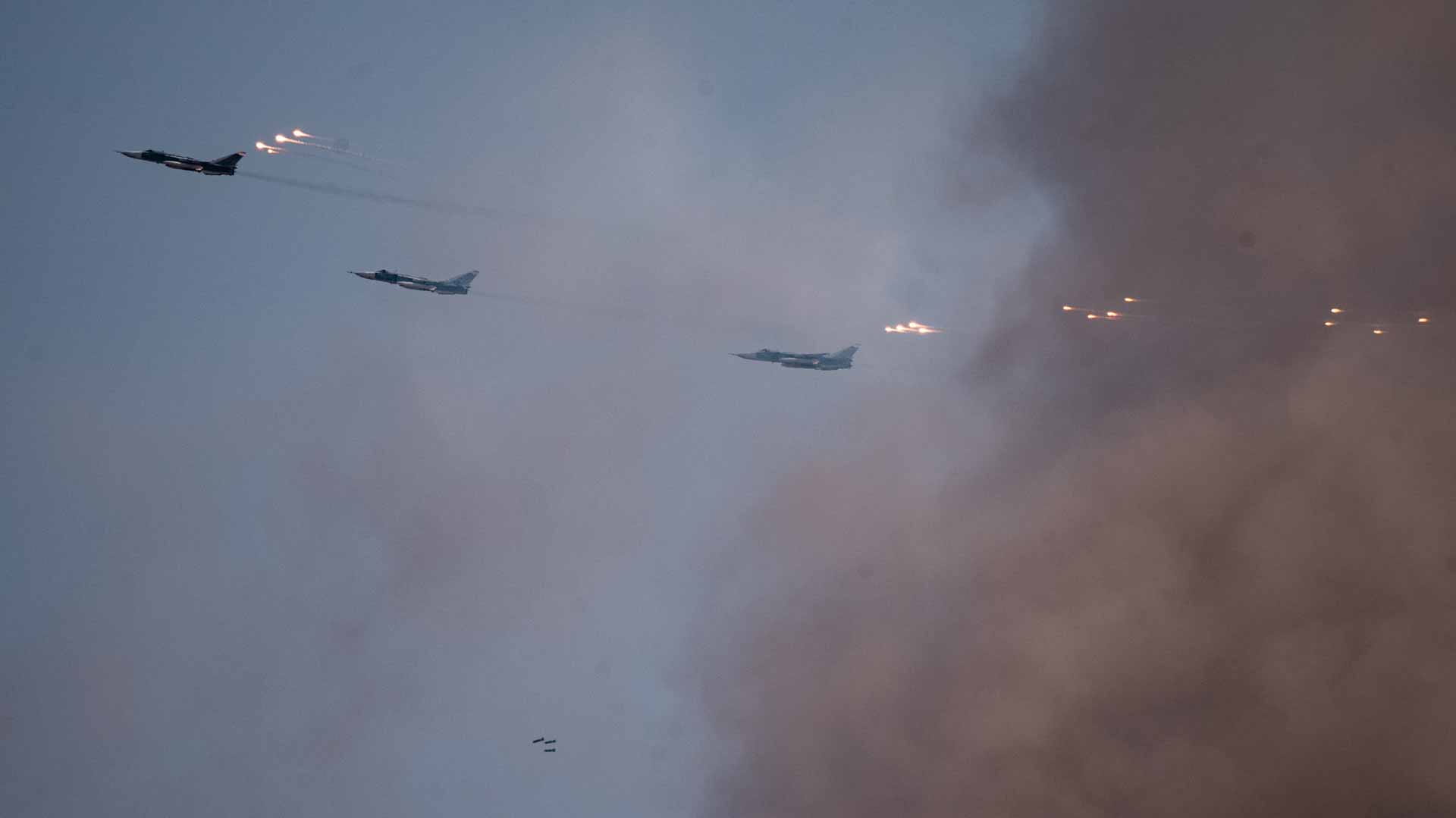 Image for the title: Russia says intercepted two British fighter jets over Black Sea 