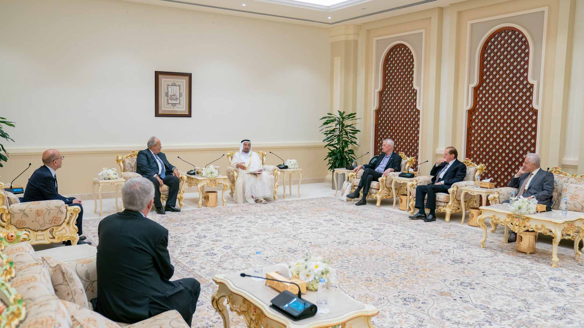 Image for the title: Sharjah Ruler receives guests of FKEF 