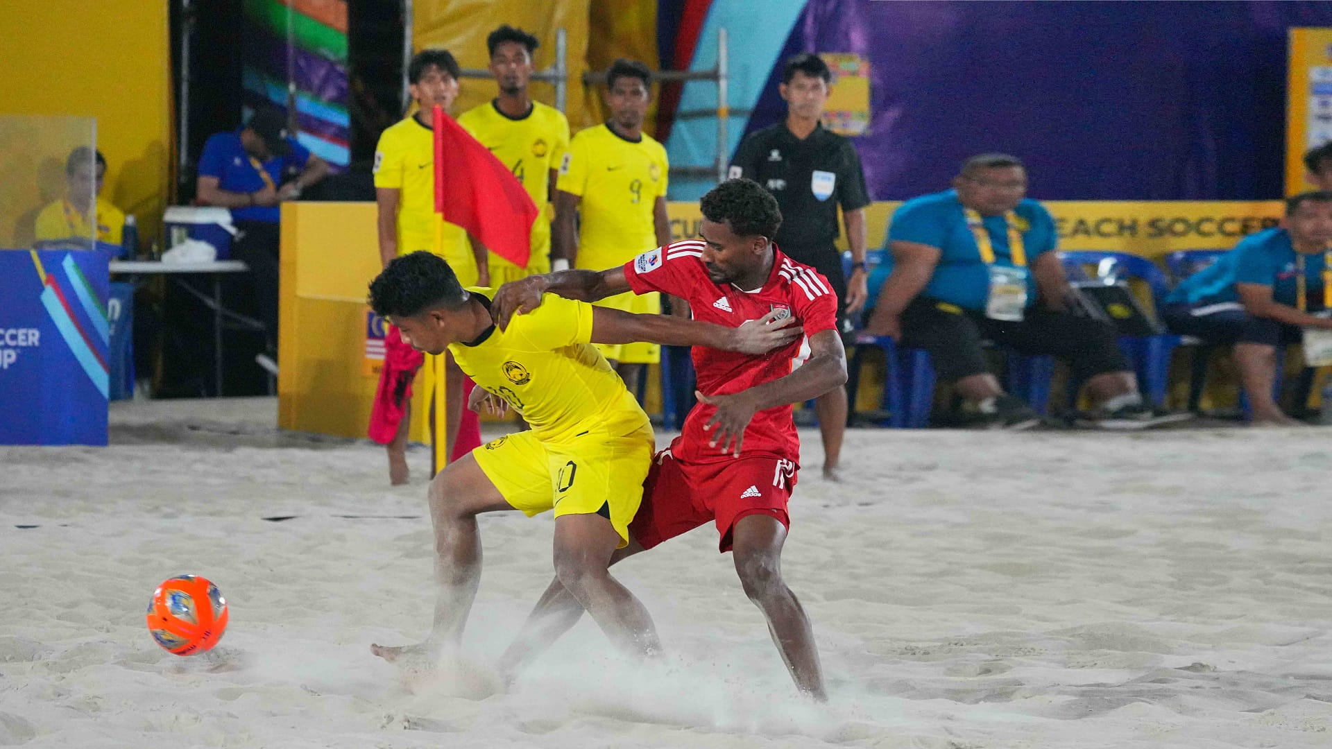 صورة بعنوان: المنتخب الوطني للشاطئية يفوز على ماليزيا في كأس آسيا 