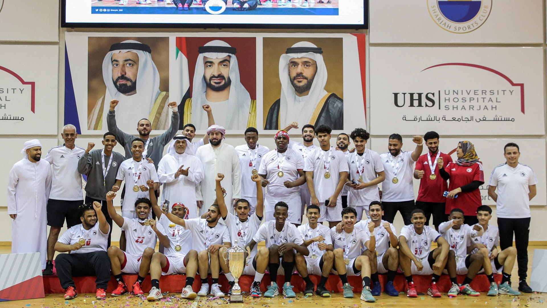Image for the title: Sharjah is Junior Handball League champion for 8th time in a row 