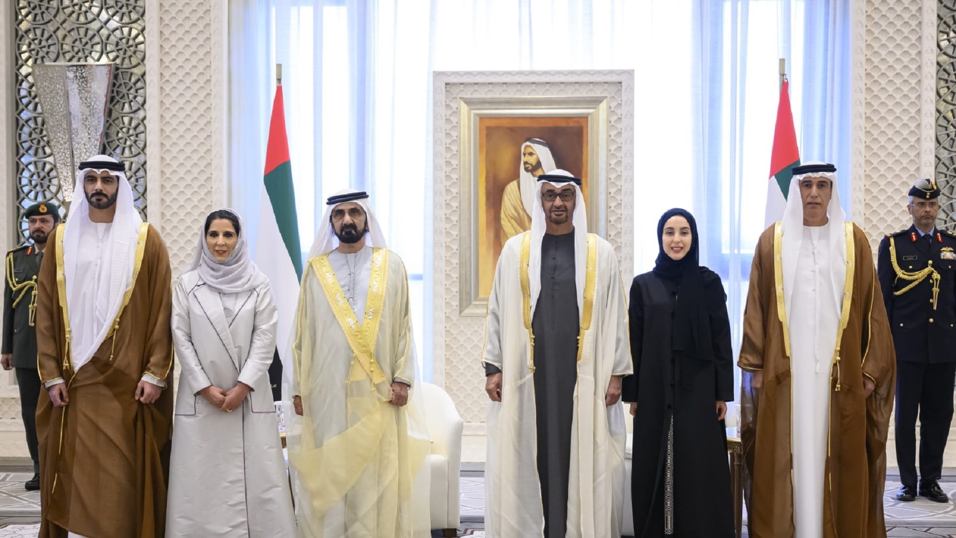 Image for the title: Newly appointed ministers sworn-in before UAE President and VP 