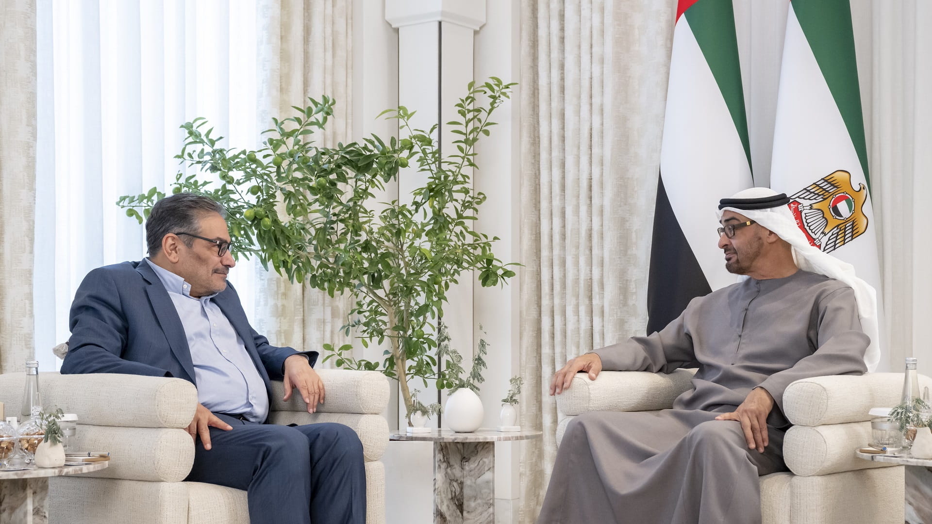 Image for the title: UAE President receives Secretary of SNSC of Iran 