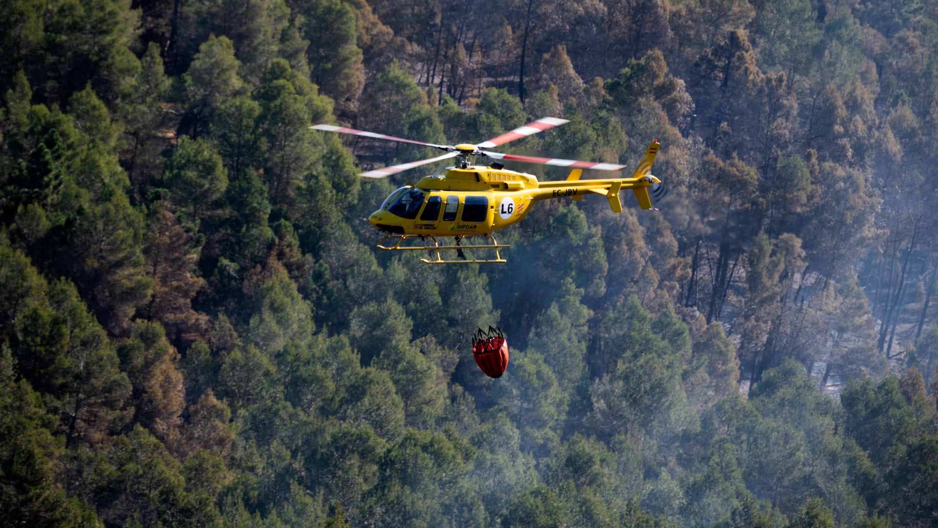 Image for the title: Early wildfire rages out of control in Spain 